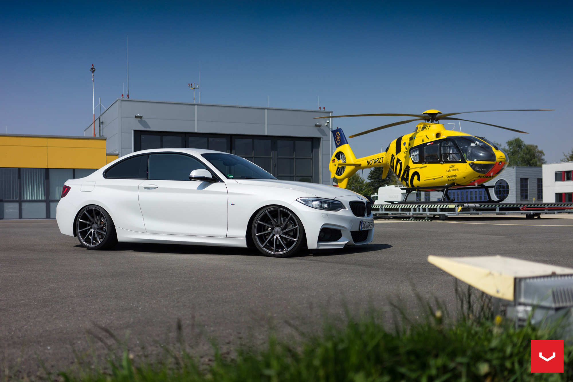 Custom Black Vossen Rims on White BMW 2-Series - Photo by Vossen