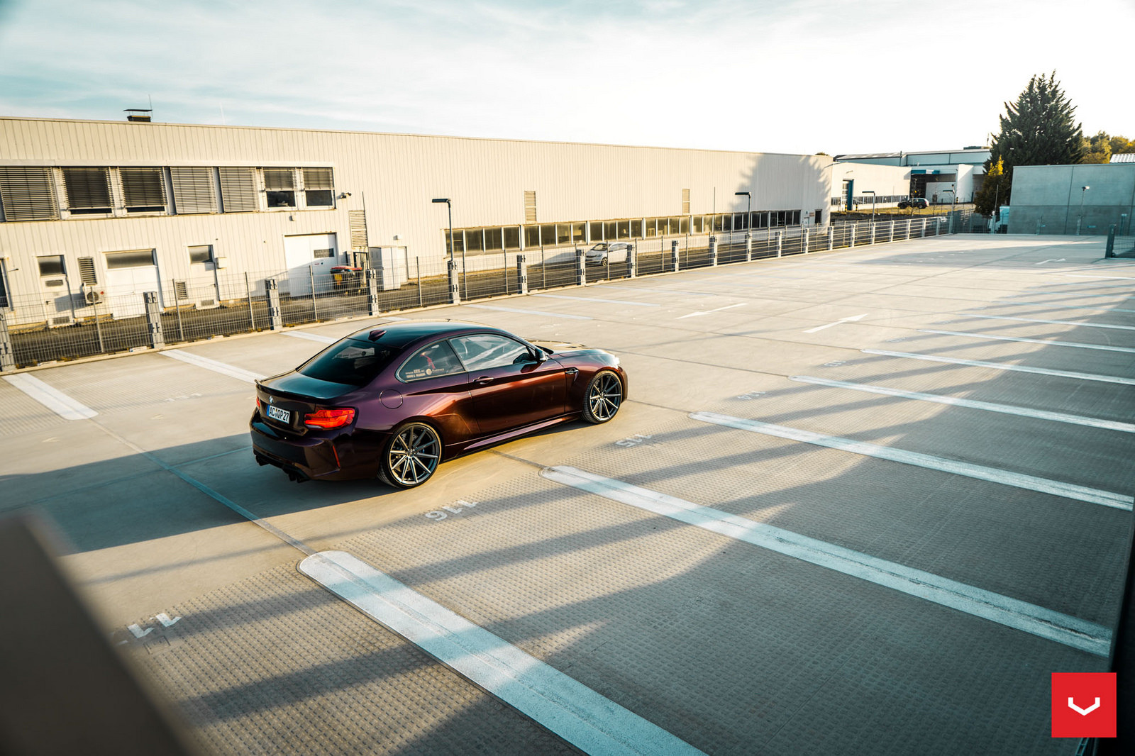 Custom Burgundy BMW 2-Series Rear Lip Spoiler - Photo by Vossen
