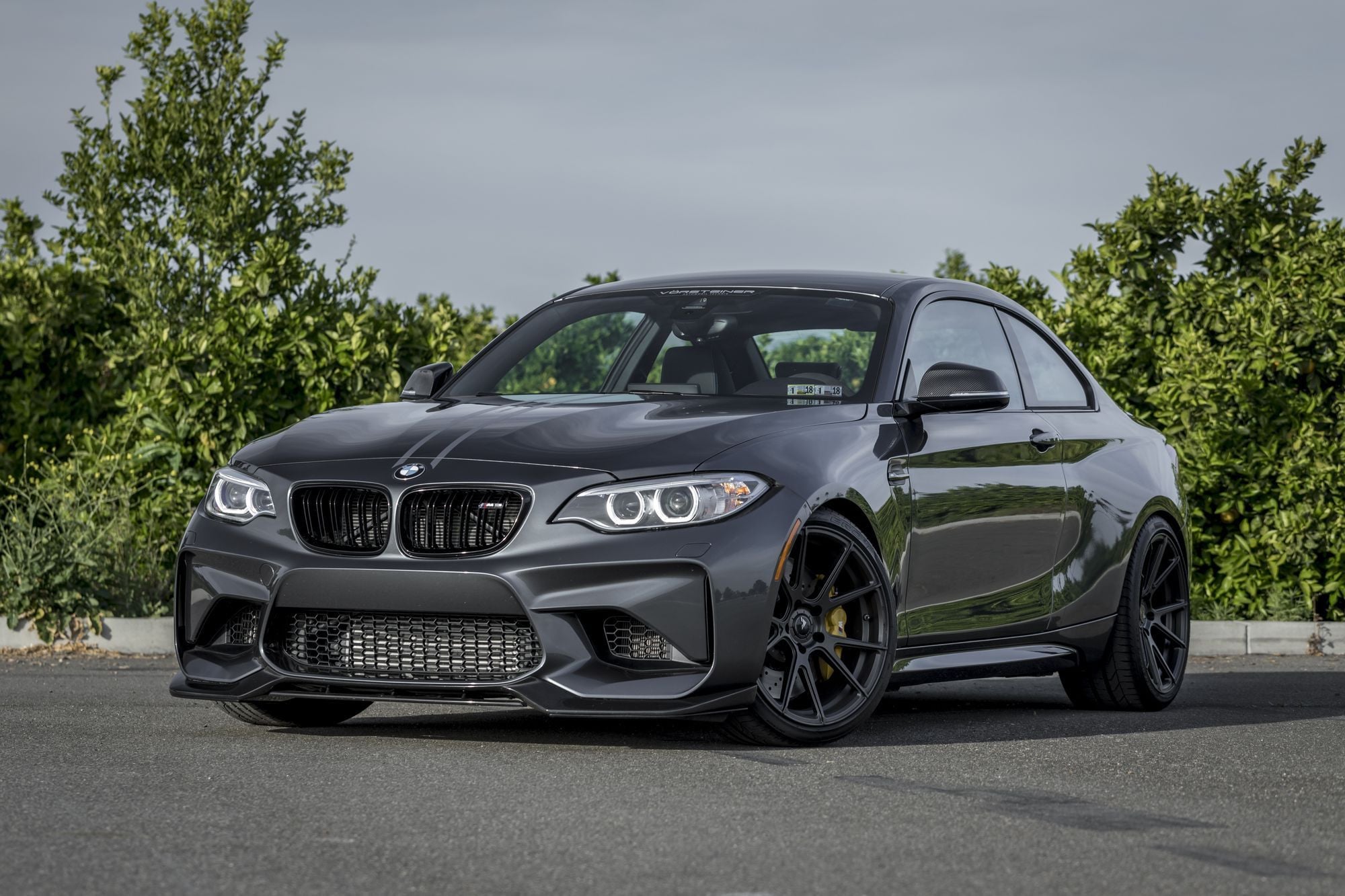 Custom Bumper Grille on Black BMW 2-Series - Photo by Vorstiner