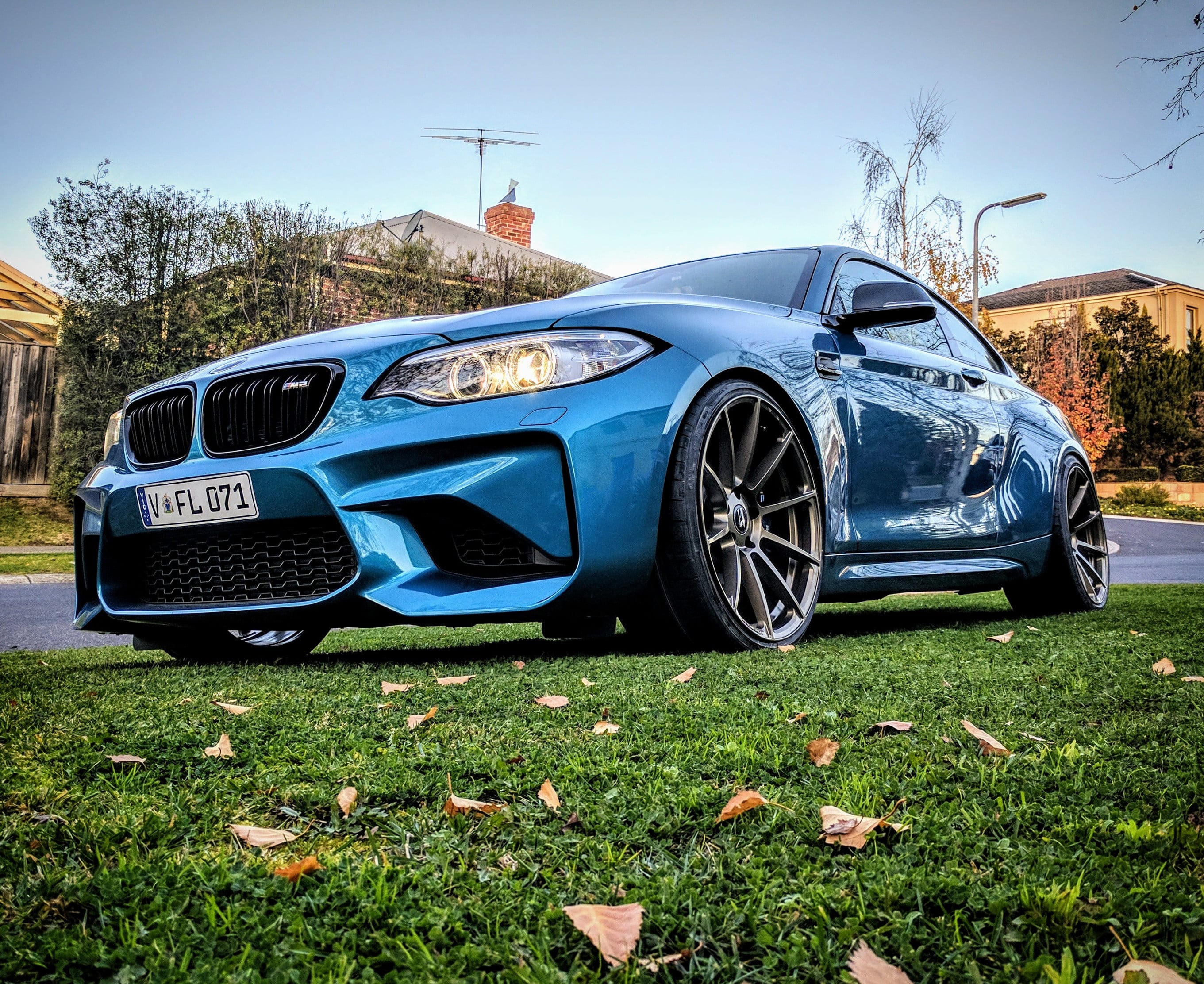 Blue BMW 2-Series with Blacked Out Grille - Photo by Vorstiner