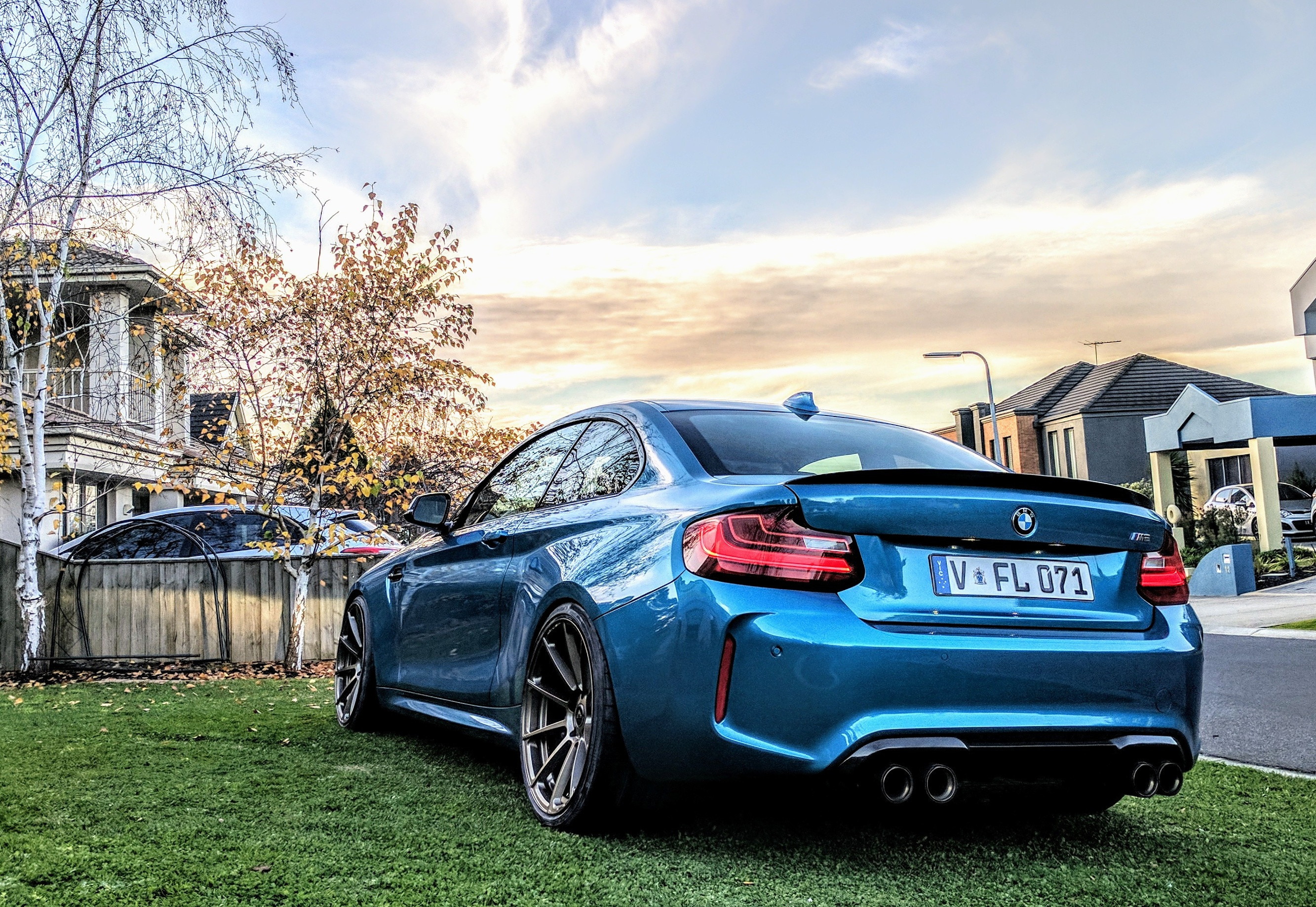 Rear Lip Spoiler on Blue BMW 2-Series - Photo by Vorstiner
