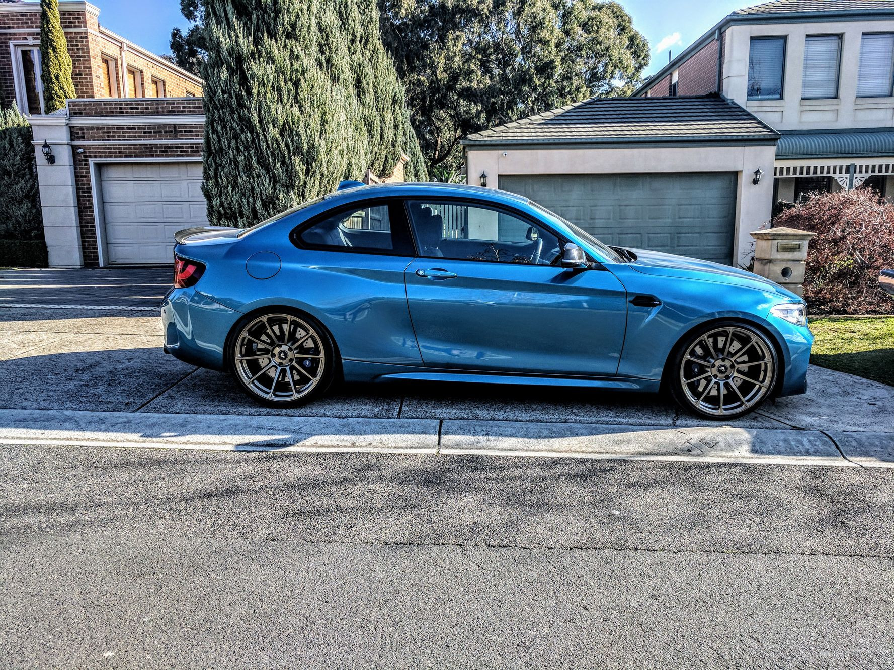 Custom Blue BMW 2-Series Side Skirts - Photo by Vorstiner