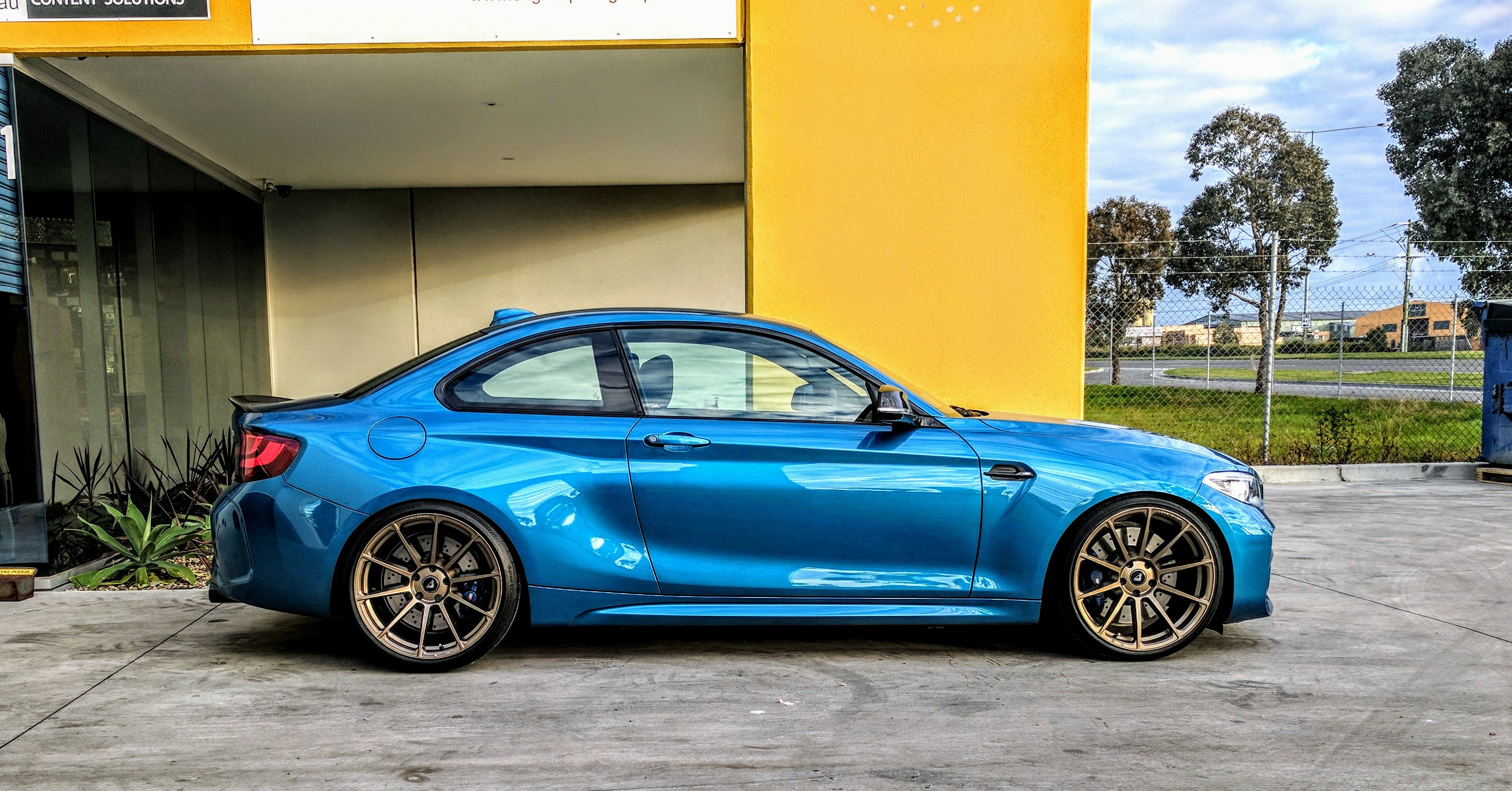Blue BMW 2-Series with Matte Bronze Vorsteiner Wheels - Photo by Vorstiner