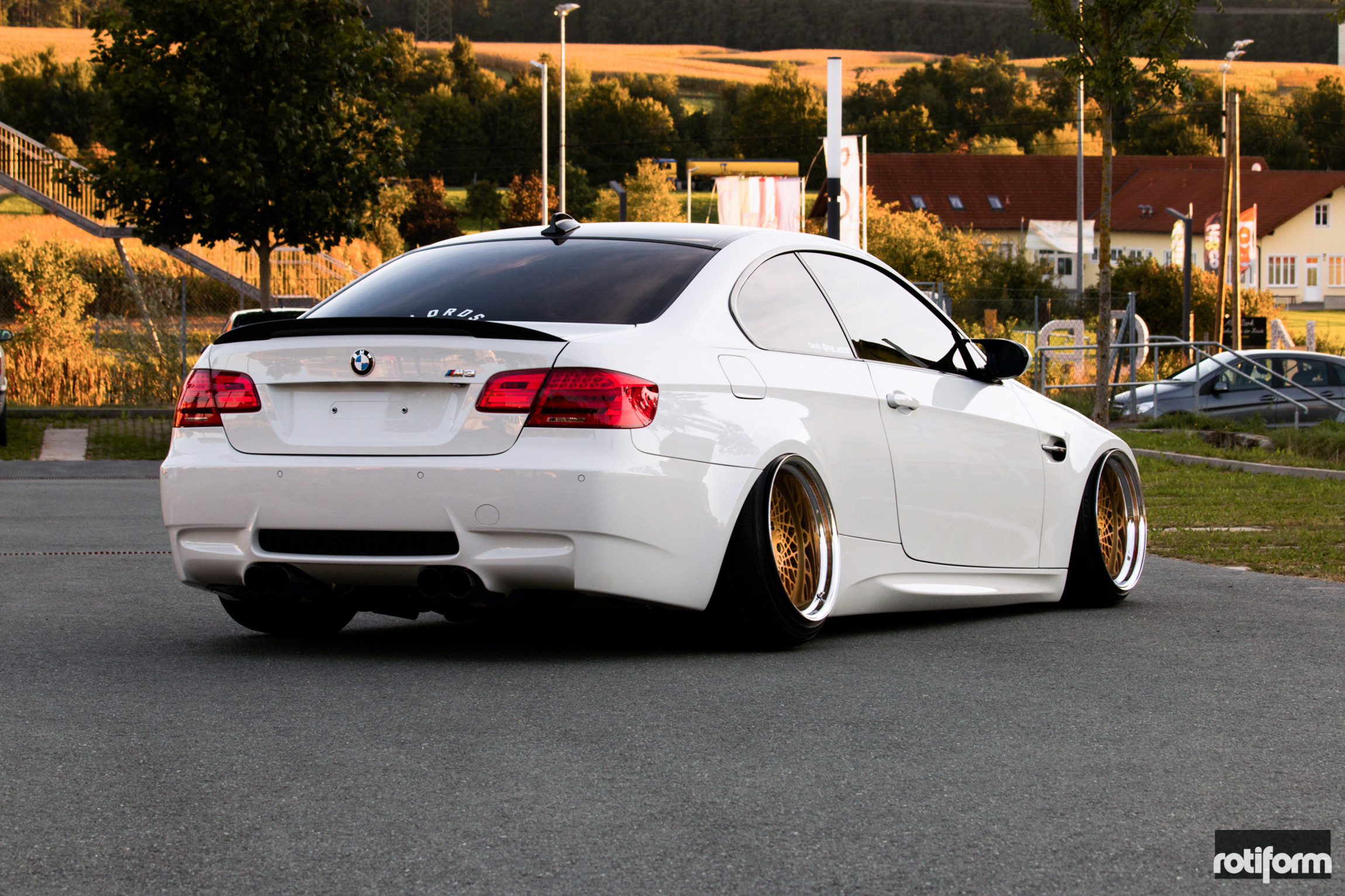 Rear Lip Spoiler on White Stanced BMW 3-Series - Photo by Rotiform