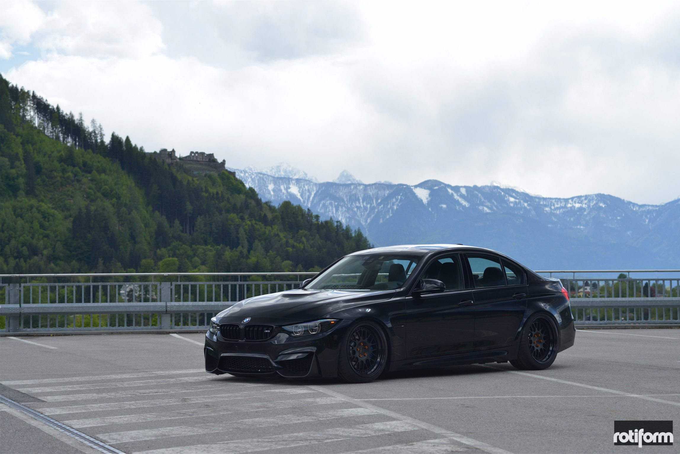 Black BMW 3-Series with Dark Smoke Halo Headlights - Photo by Rotiform
