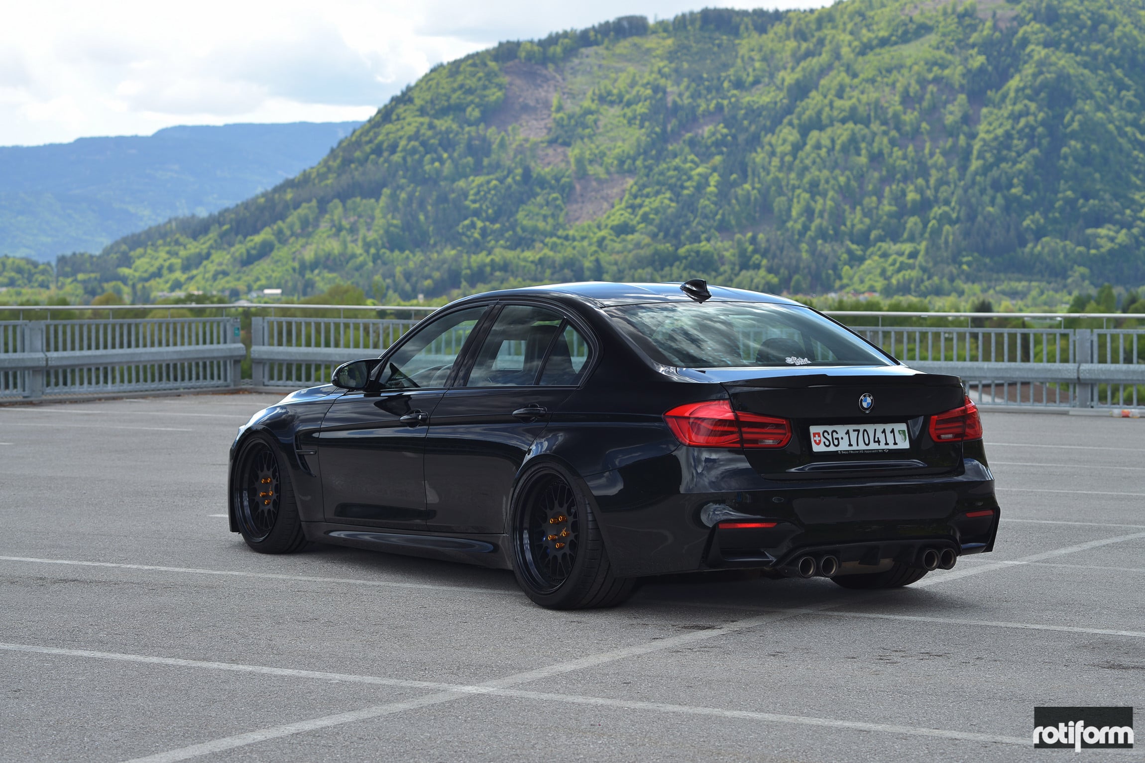 Black BMW 3-Series with Matte Black Rotiform Rims - Photo by Rotiform