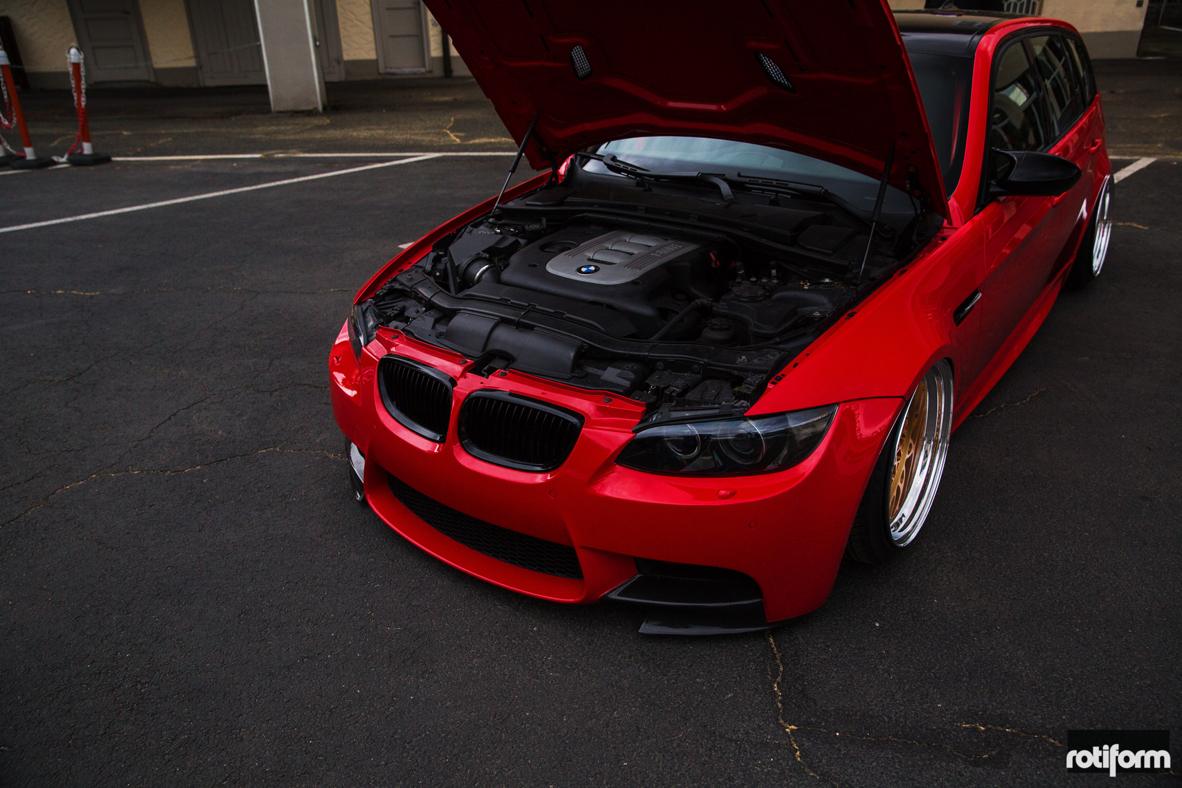 Custom Red BMW 3-Series Engine  - Photo by Rotiform