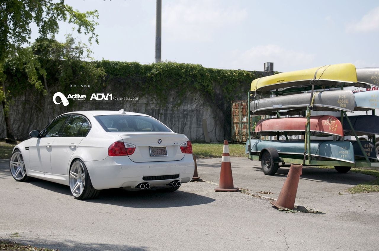 Custom Rear Diffuser on White BMW 3-Series - Photo by ADV.1