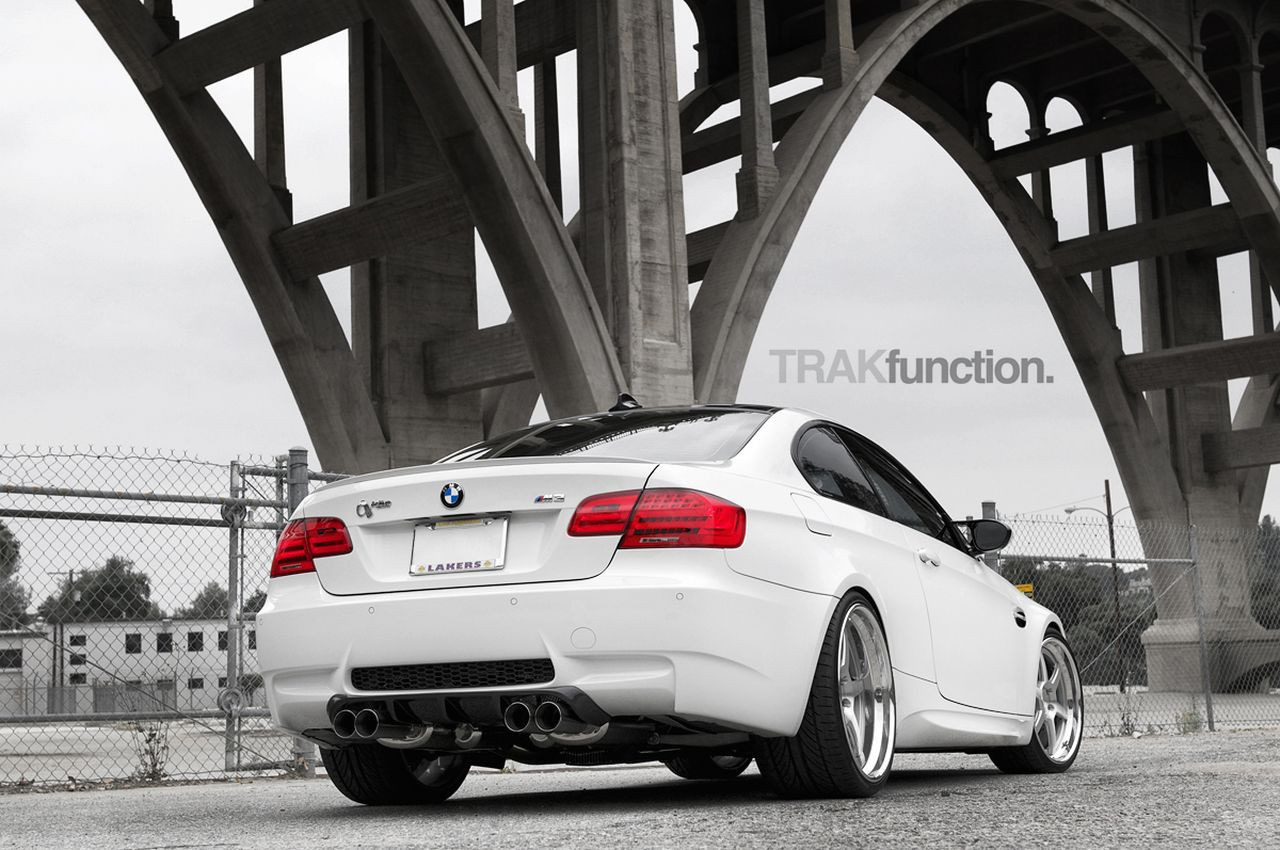 Carbon Fiber Rear Diffuser on White BMW 3-Series - Photo by ADV.1