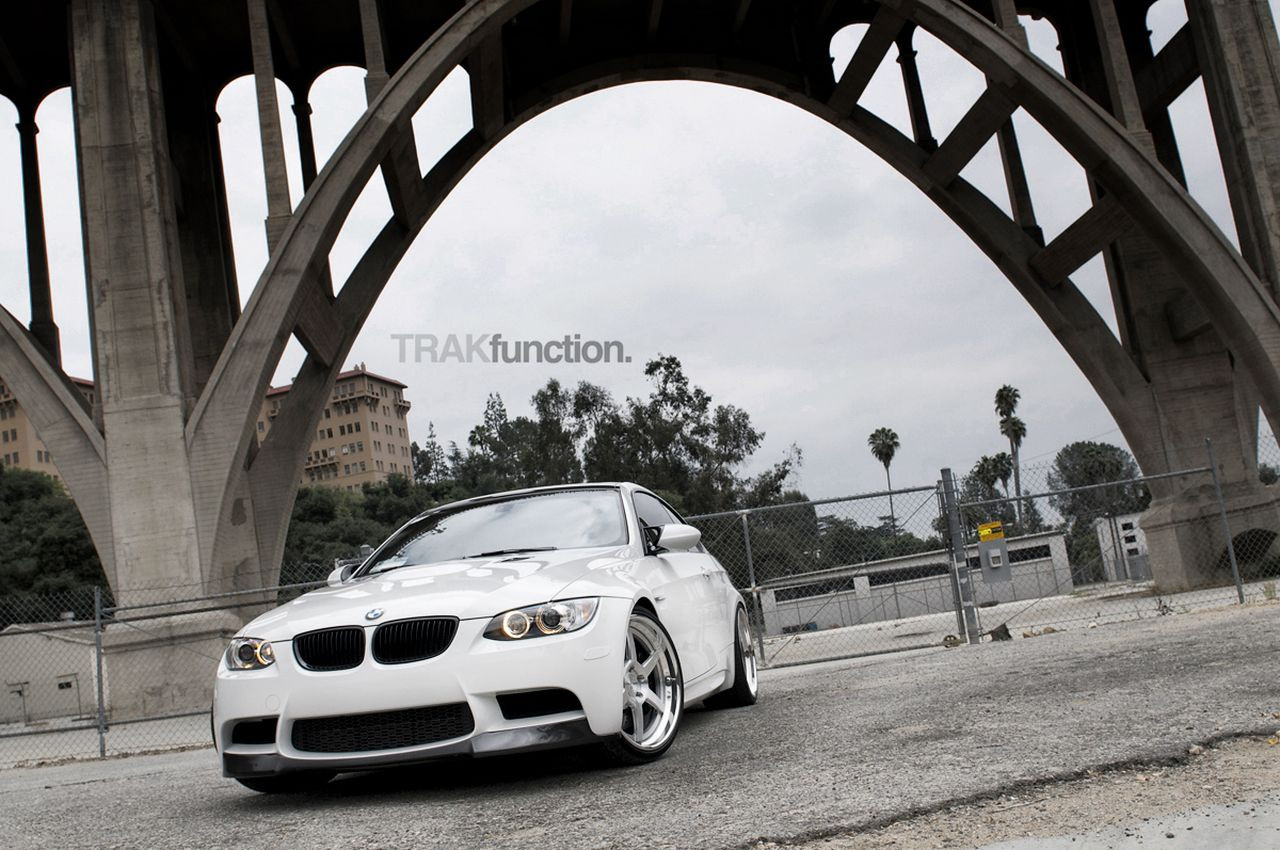 White BMW 3-Series with Custom Halo Headlights - Photo by ADV.1