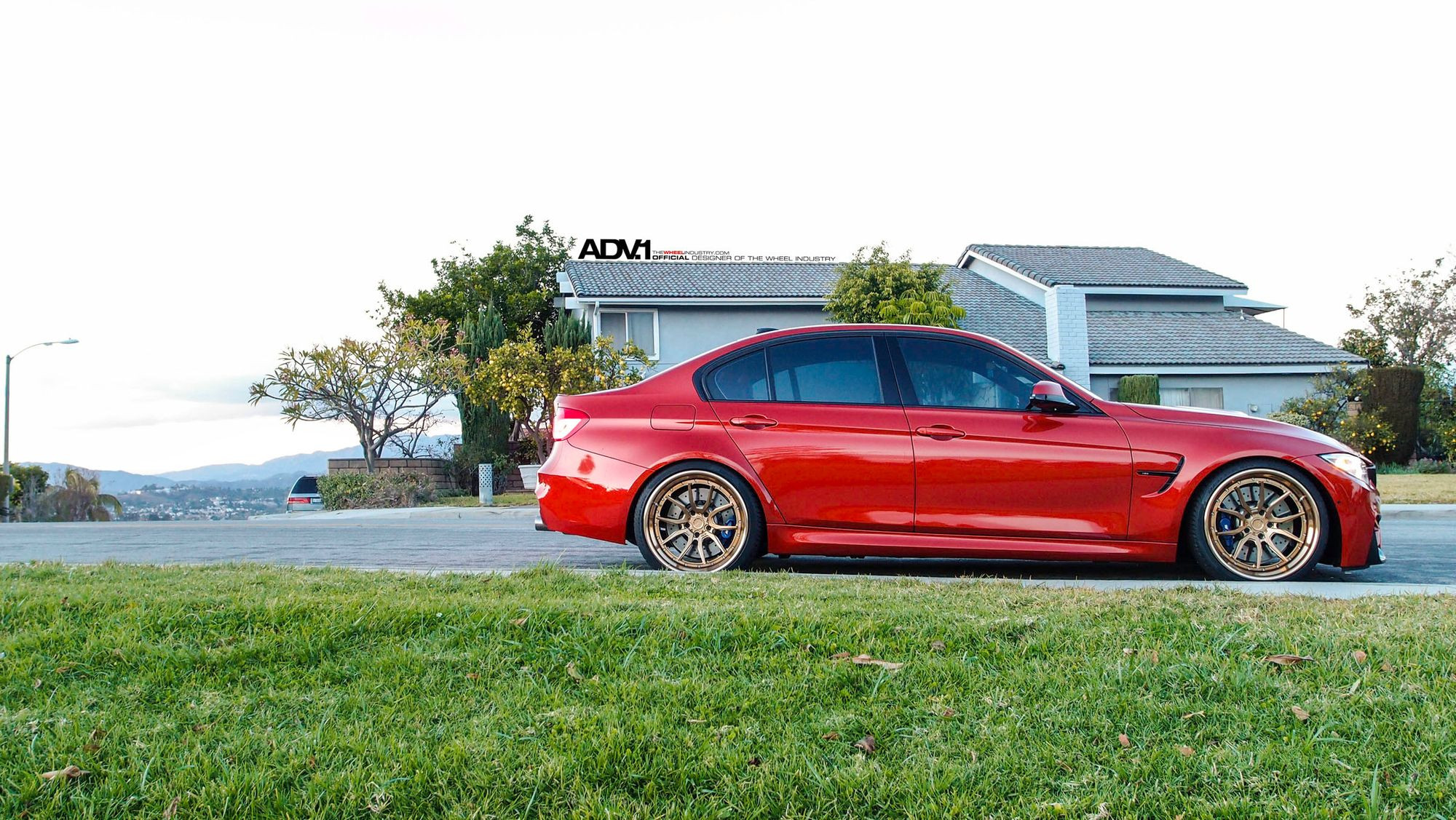 Red BMW M3 with Polished Menbronze ADV1 Wheels - Photo by ADV.1