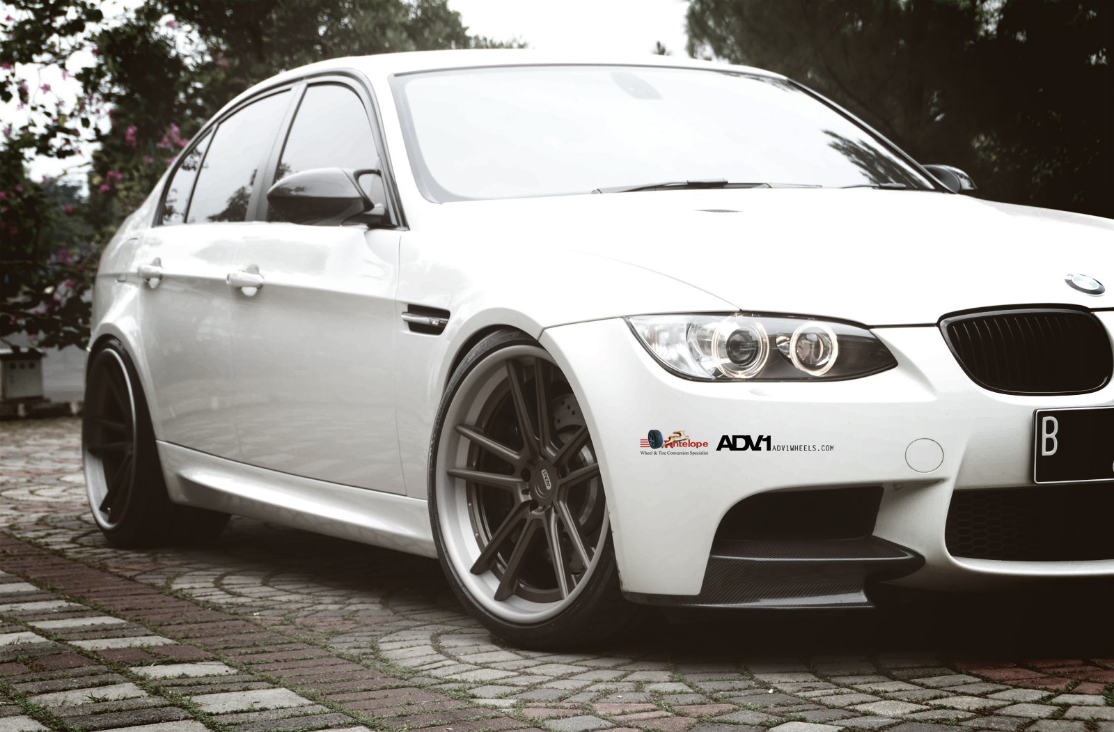 White BMW M3 Carbon Fiber Bumper Lips - Photo by ADV.1