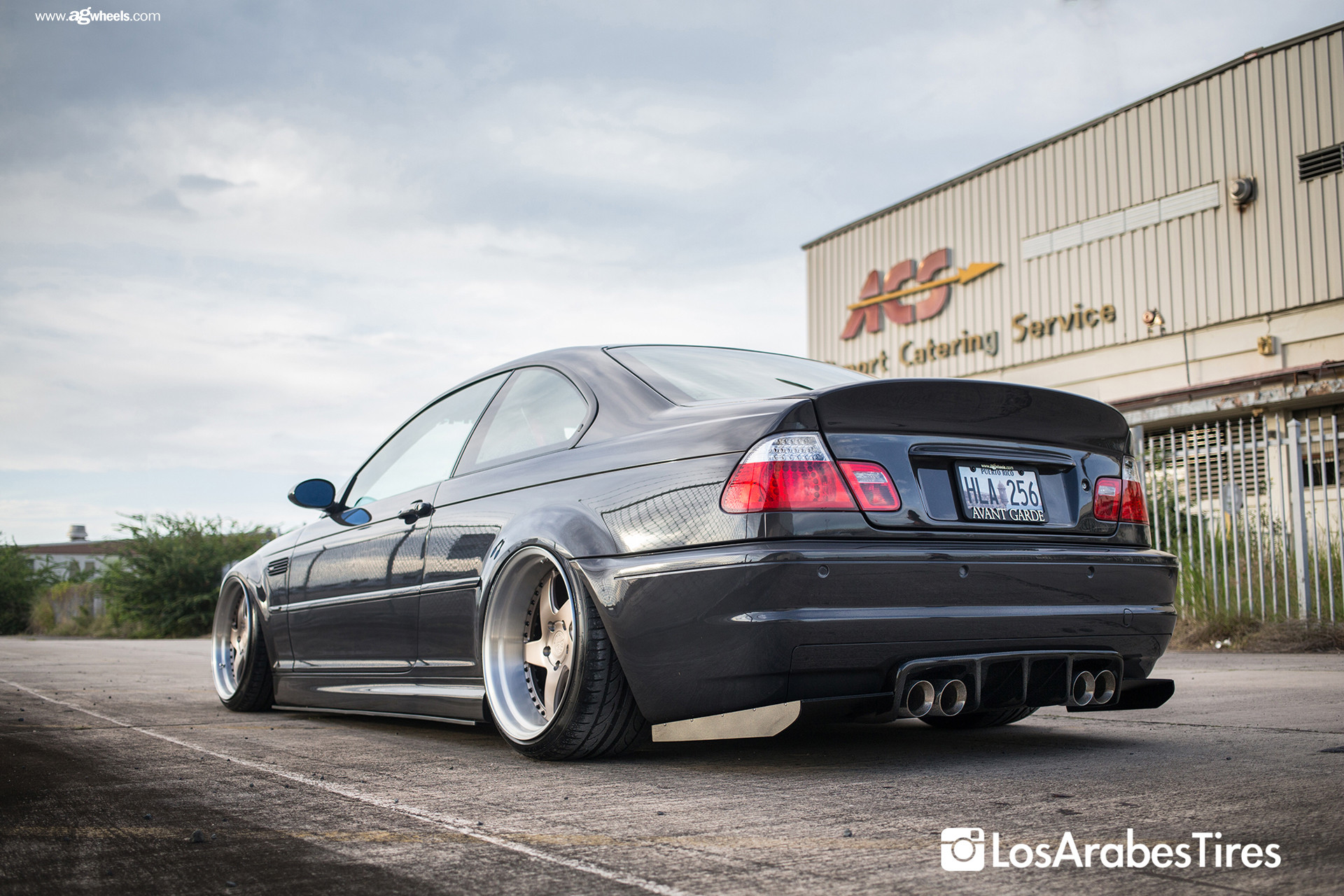Gray BMW 3-Series with Red LED Taillights - Photo by Avant Garde Wheels