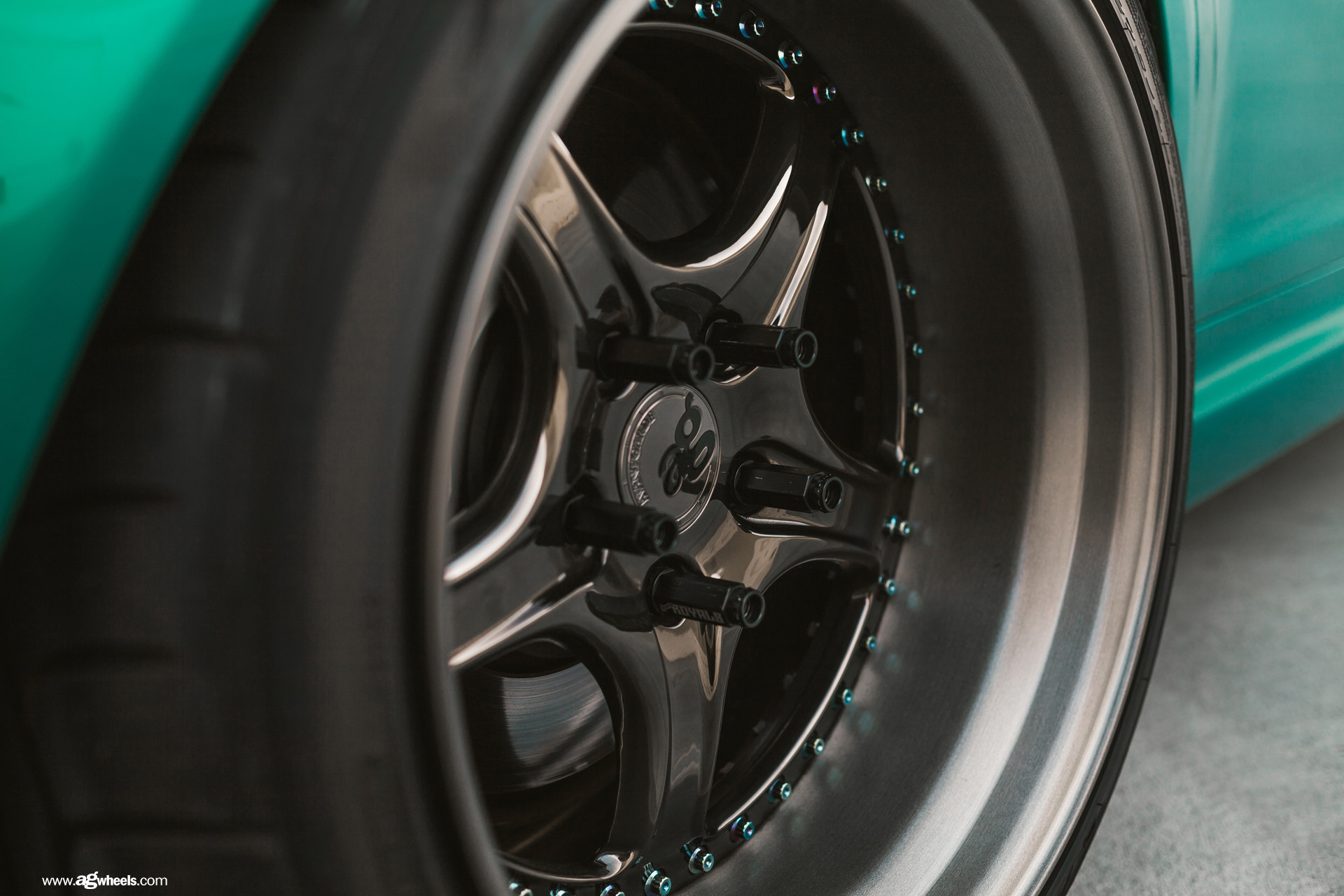 Black F134 Avant Garde Rims on Green BMW 3-Series - Photo by Avant Garde Wheels