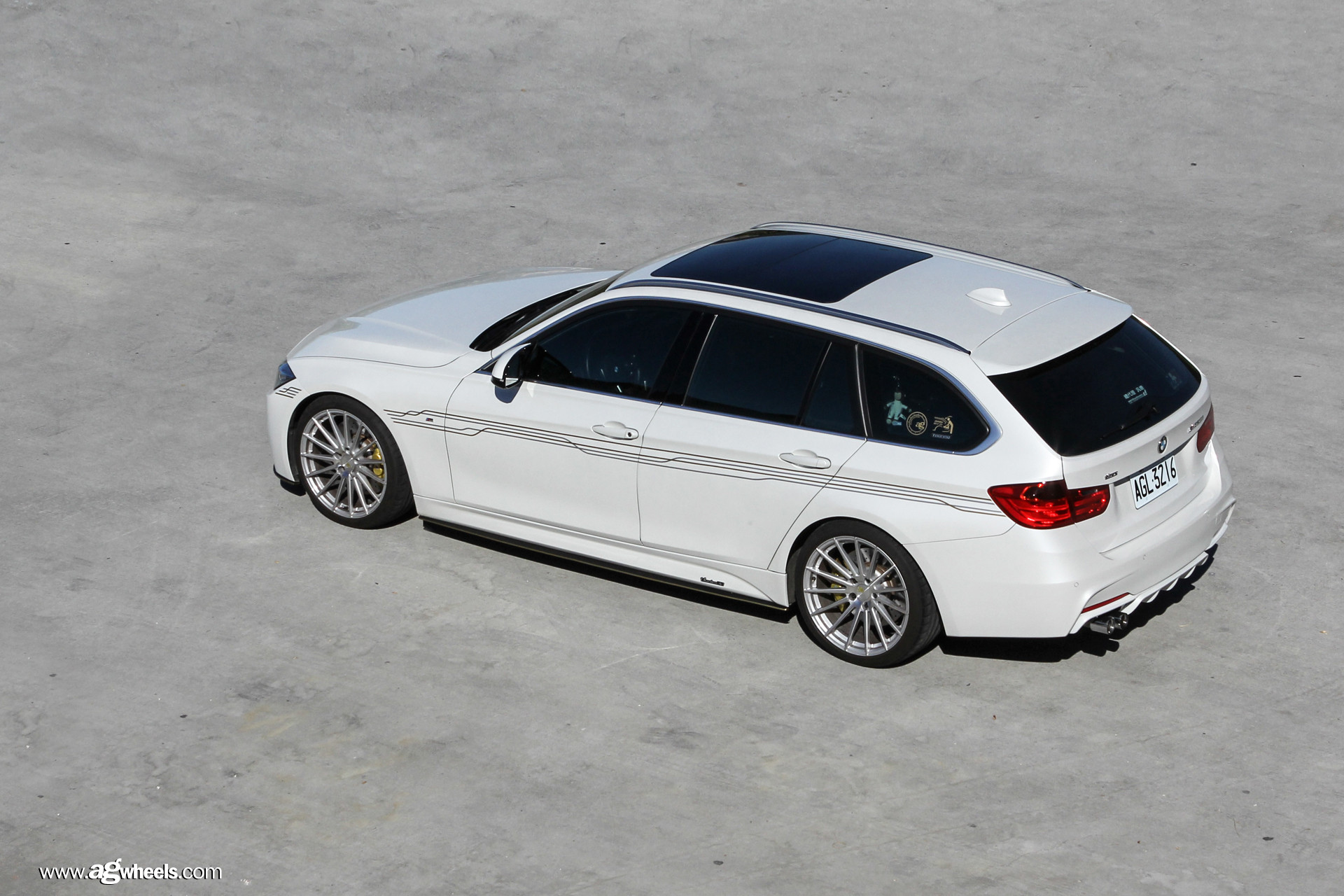 White BMW 3-Series Wagon with Red LED Taillights - Photo by Avant Garde Wheels