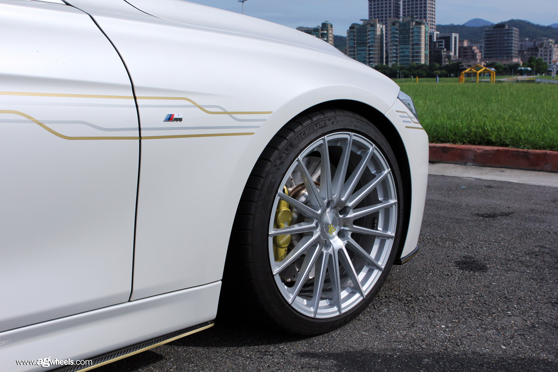 White BMW 3-Series Wagon on Michelin Tires - Photo by Avant Garde Wheels