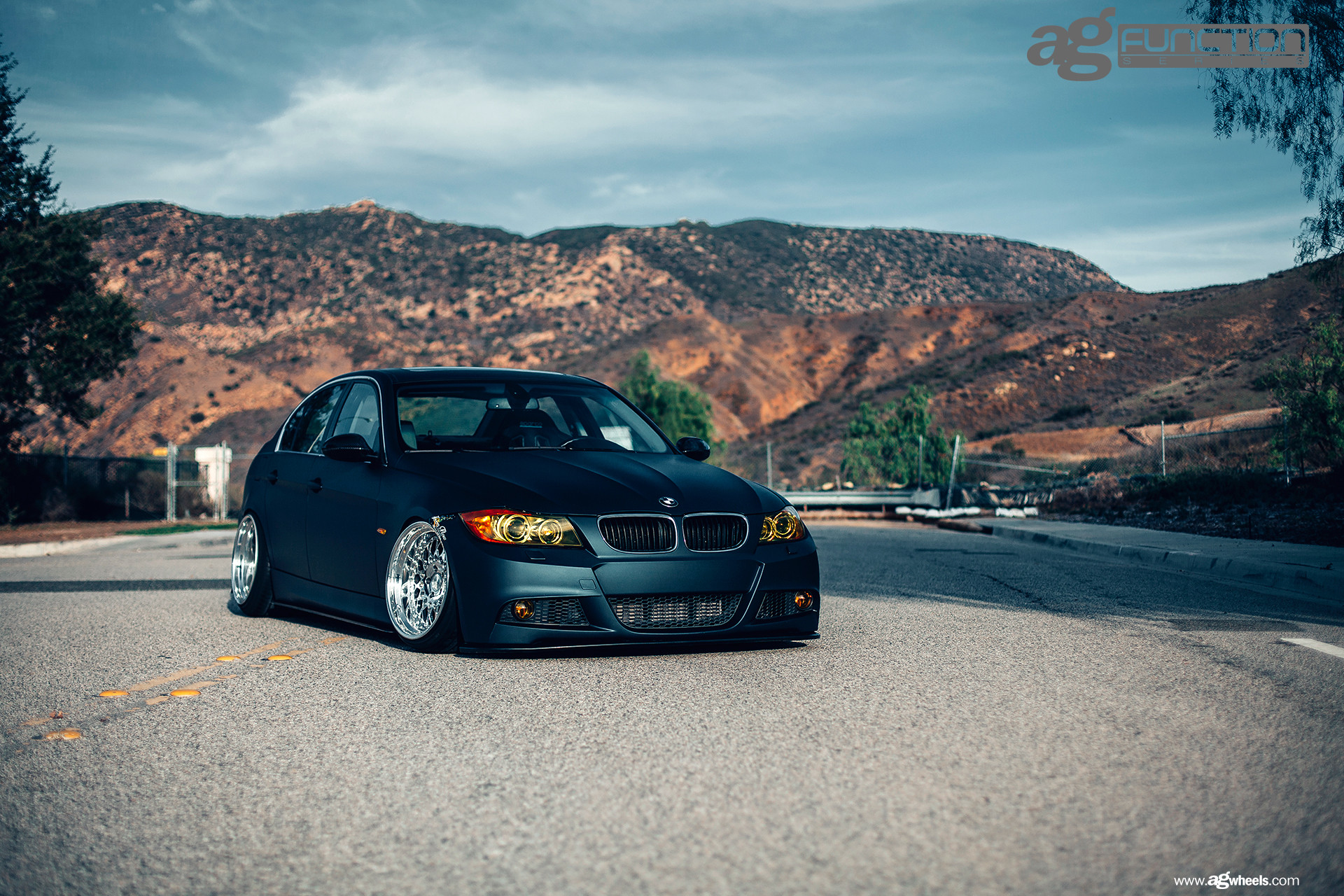 Custom Stanced Dark Blue Matte BMW 3-Series - Photo by Avant Garde Wheels