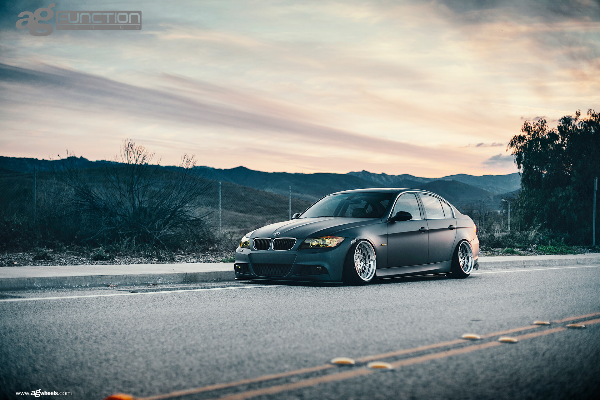 Blue Matte Stanced BMW 3-Series Custom Headlights - Photo by Avant Garde Wheels