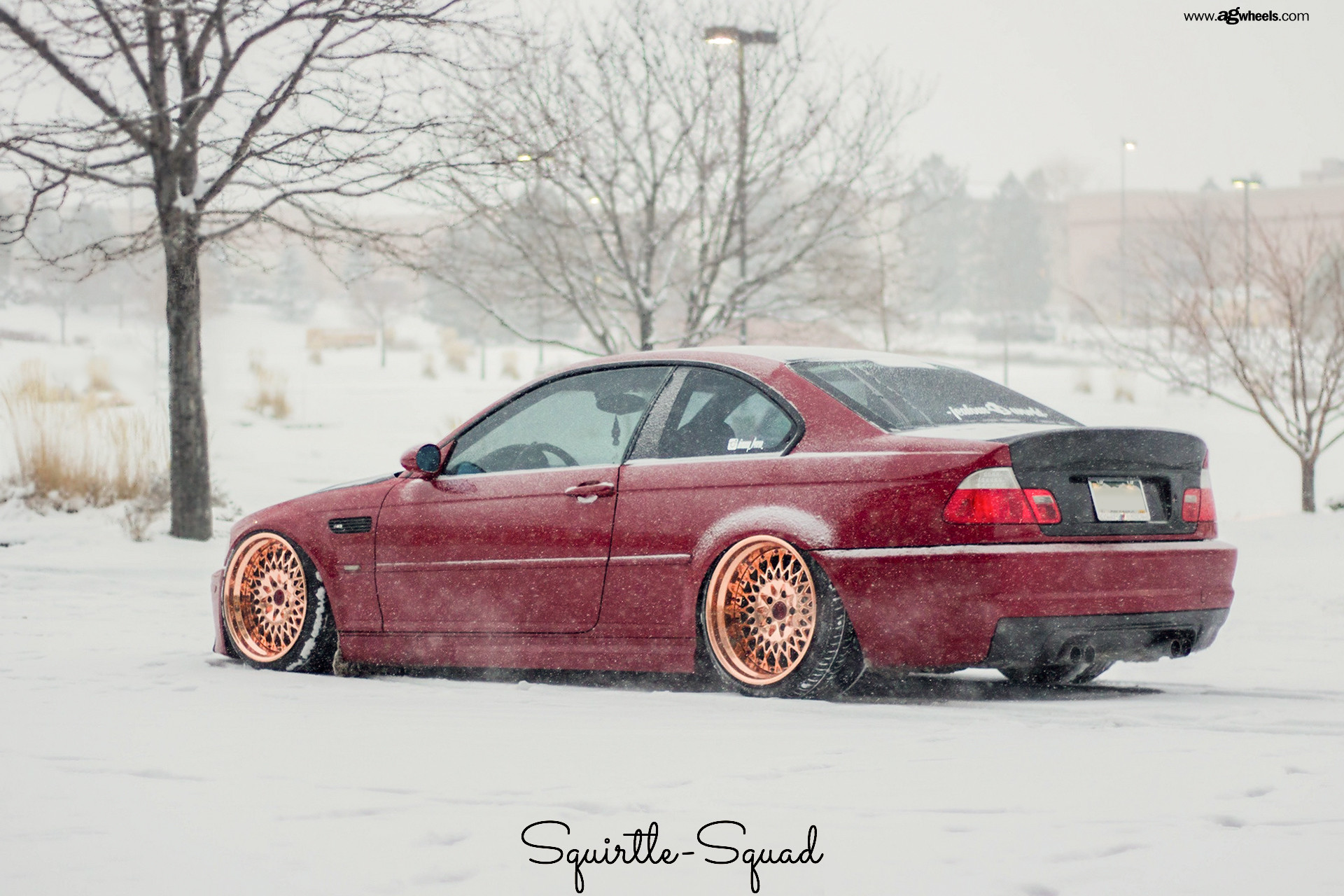 Custom Rear Bumper on Red BMW 3-Series - Photo by Avant Garde Wheels