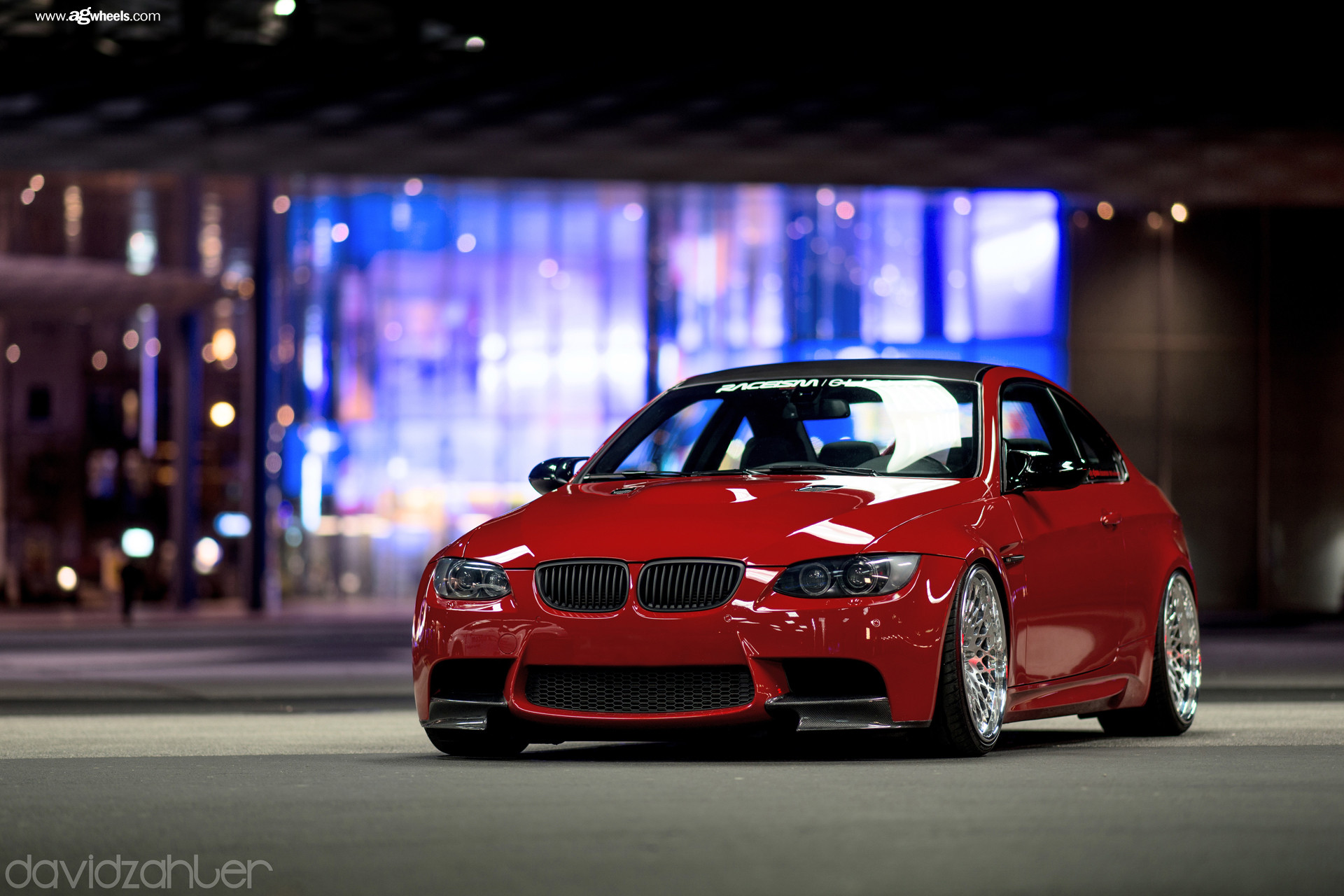 Gloss Red BMW 3-Series on Custom Wheels - Photo by Avant Garde Wheels