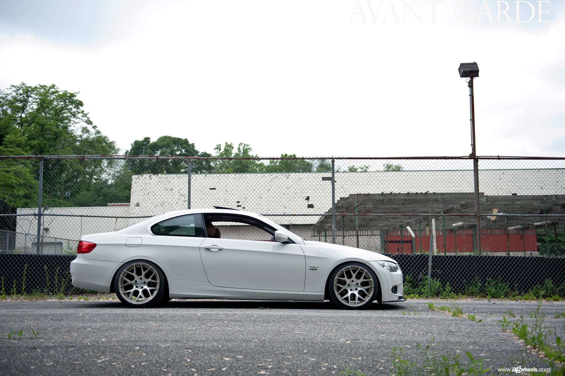 White BMW 3-Series with Custom Polished Avant Garde Rims - Photo by Avant Garde Wheels