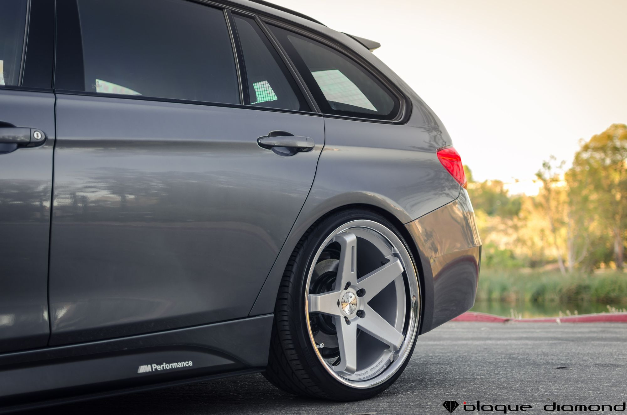 Gray BMW 3-Series Wagon with Blaque Diamond Wheels - Photo by Blaque Diamond