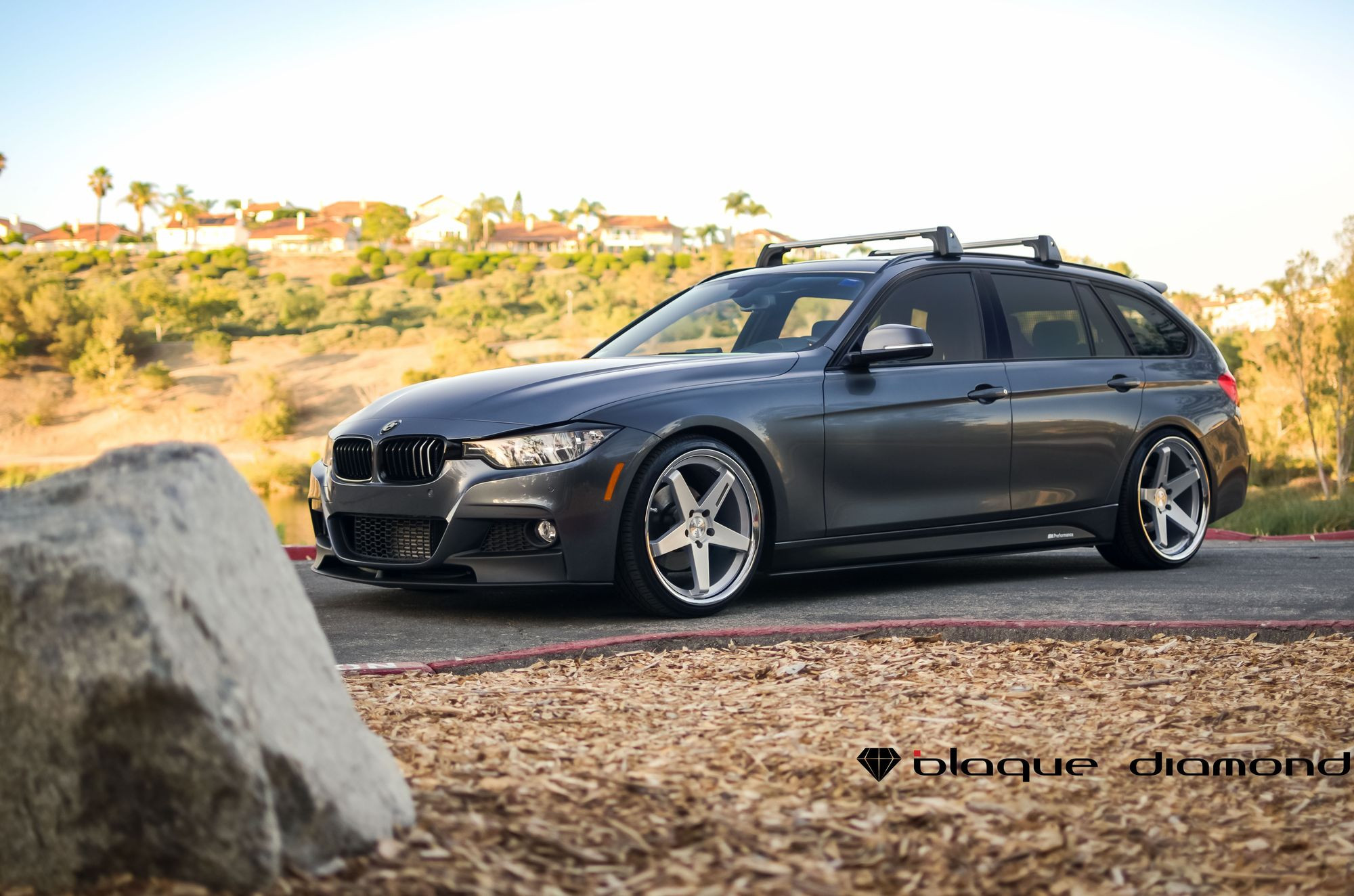Custom Front Bumper on Gray BMW 3-Series Wagon - Photo by Blaque Diamond