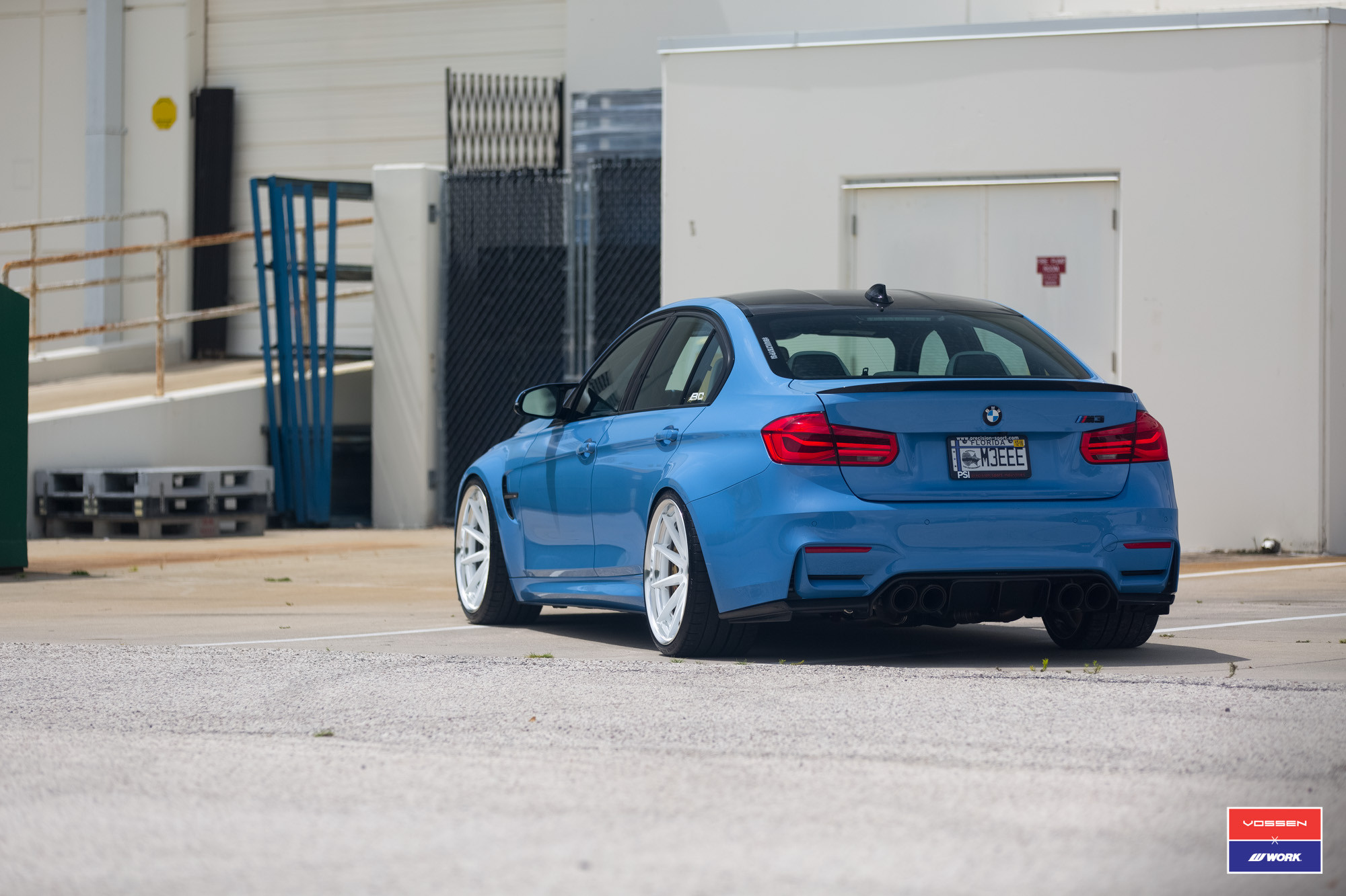 Blue BMW M3 With Black Roof - Photo by Vossen
