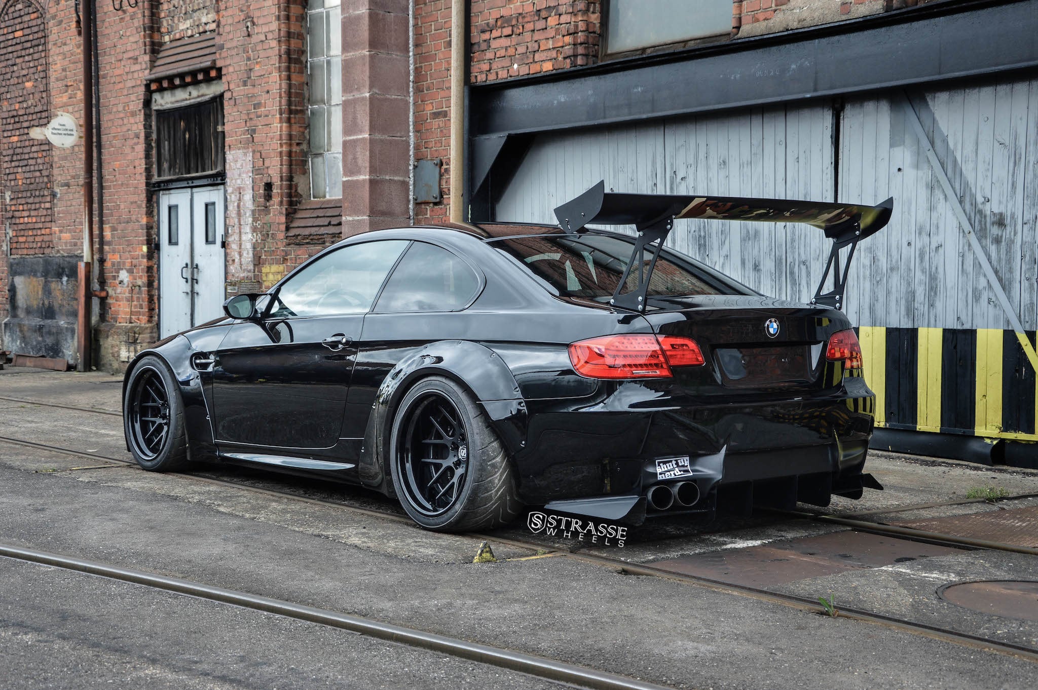 Matte Black Strasse Rims on Custom BMW 3-Series - Photo by Strasse Forged