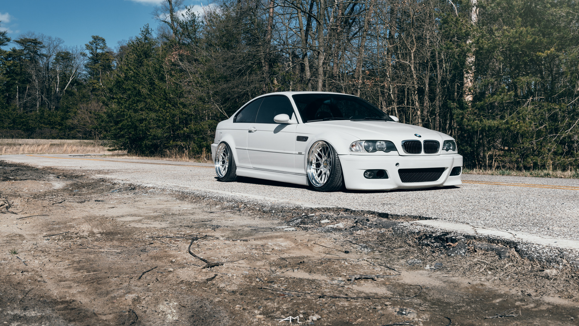 Custom White BMW 3-Series Side Skirts - Photo by Arlen Liverman