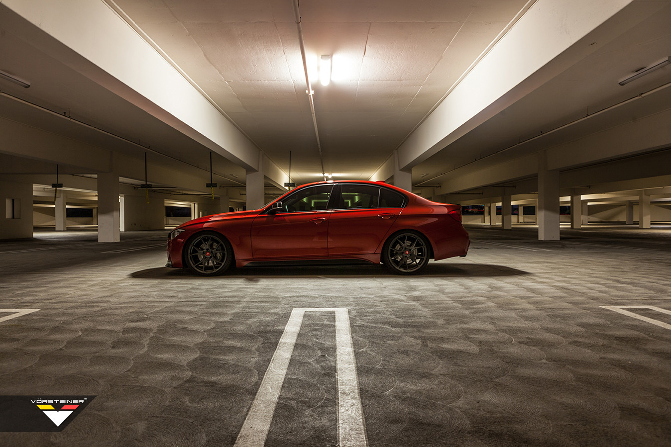 Custom Red BMW 3-Series Side Skirts - Photo by Vorstiner
