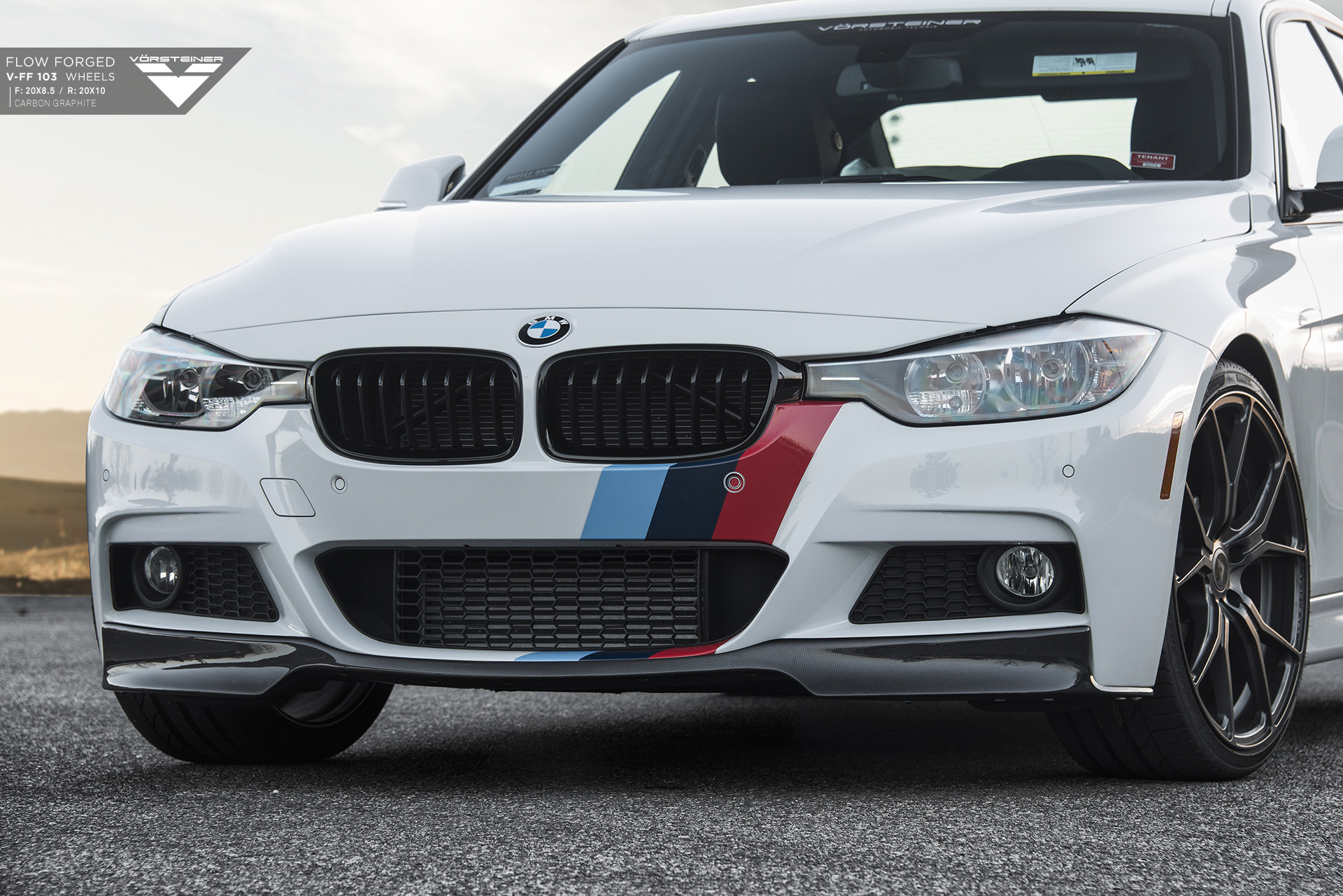 White BMW 3-Series with Aftermarket Projector Headlights - Photo by Vorstiner