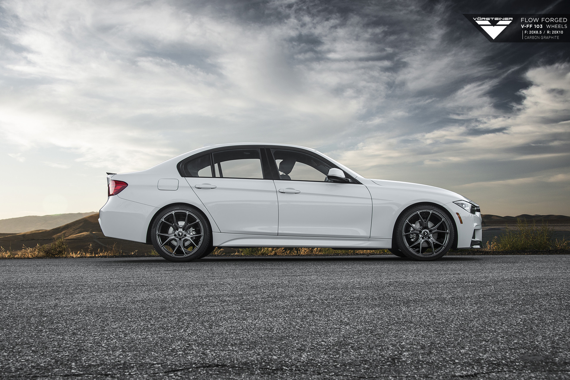 White BMW 3-Series with Custom Side Skirts - Photo by Vorstiner