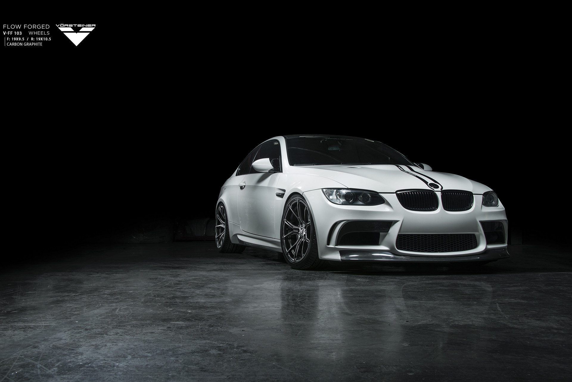 White BMW 3-Series with Dark Smoke Halo Headlights - Photo by Vorstiner