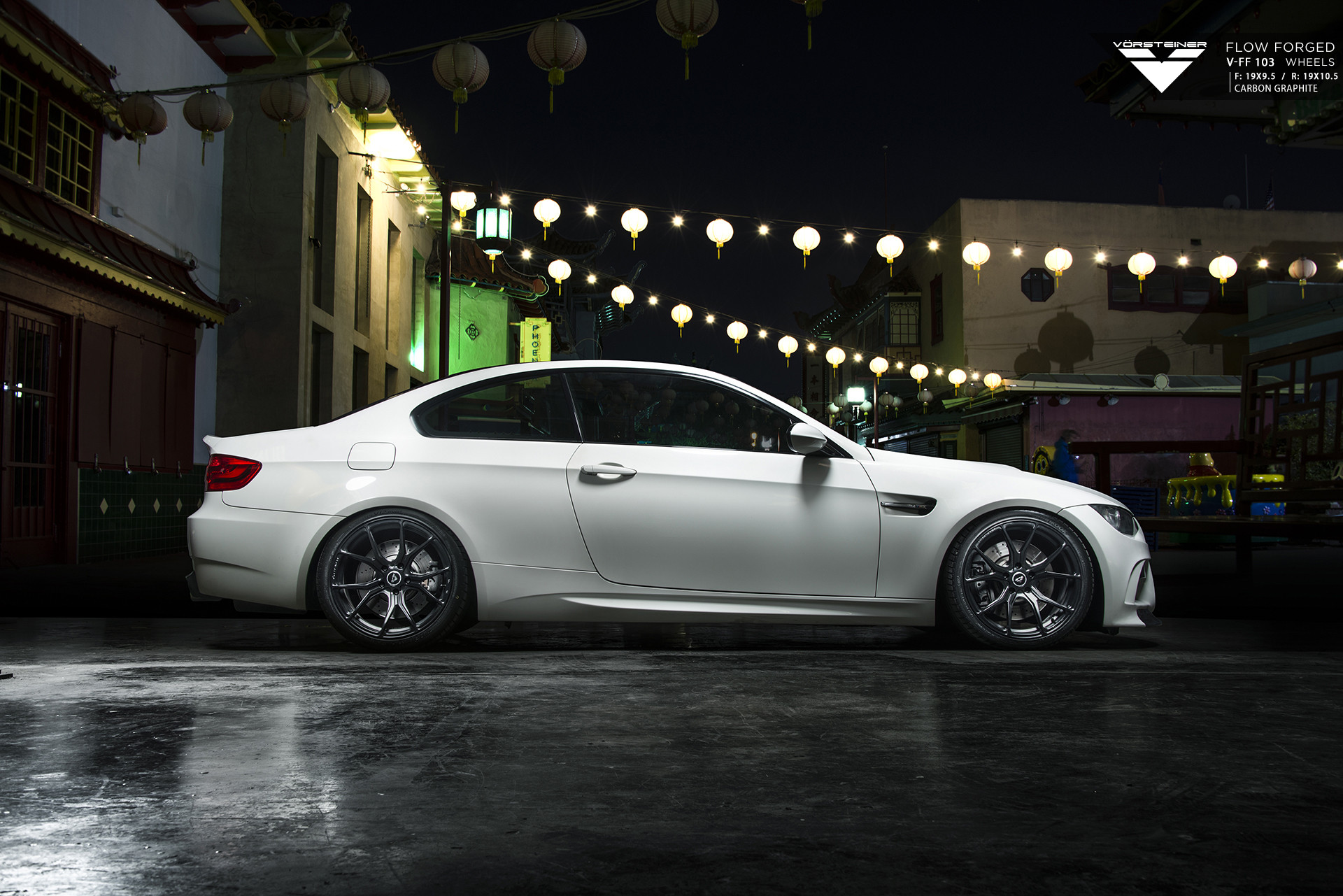 White BMW 3-Series with 19 Inch Forged Vorsteiner Rims - Photo by Vorstiner