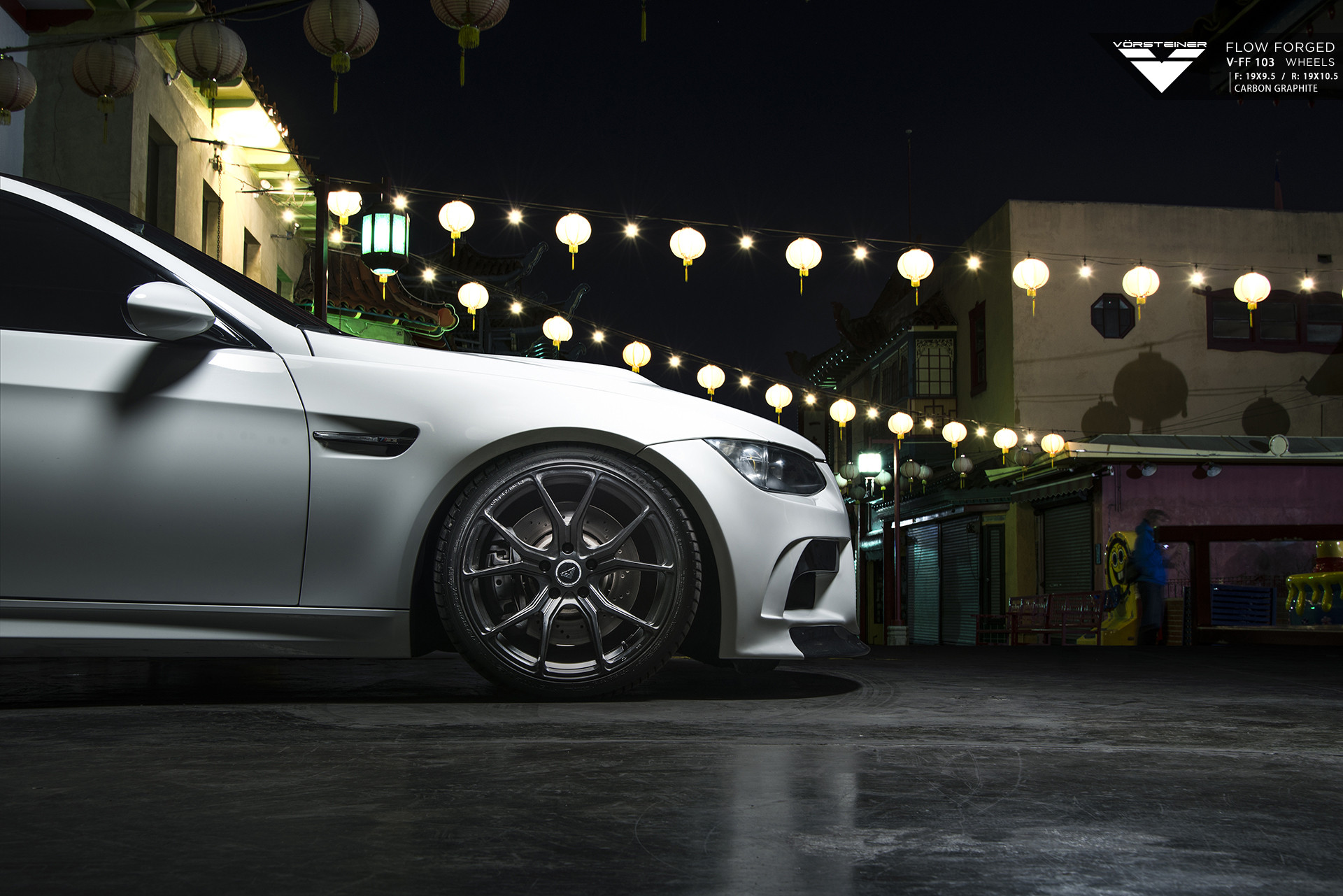 Carbon Graphite Vorsteiner Wheels on White BMW 3-Series - Photo by Vorstiner