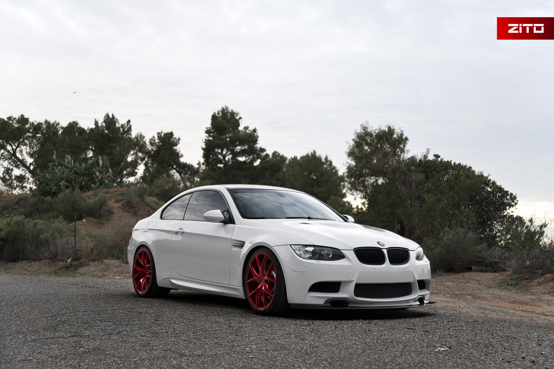 Front Bumper Lip Spoiler on White BMW 3-Series - Photo by Zito Wheels