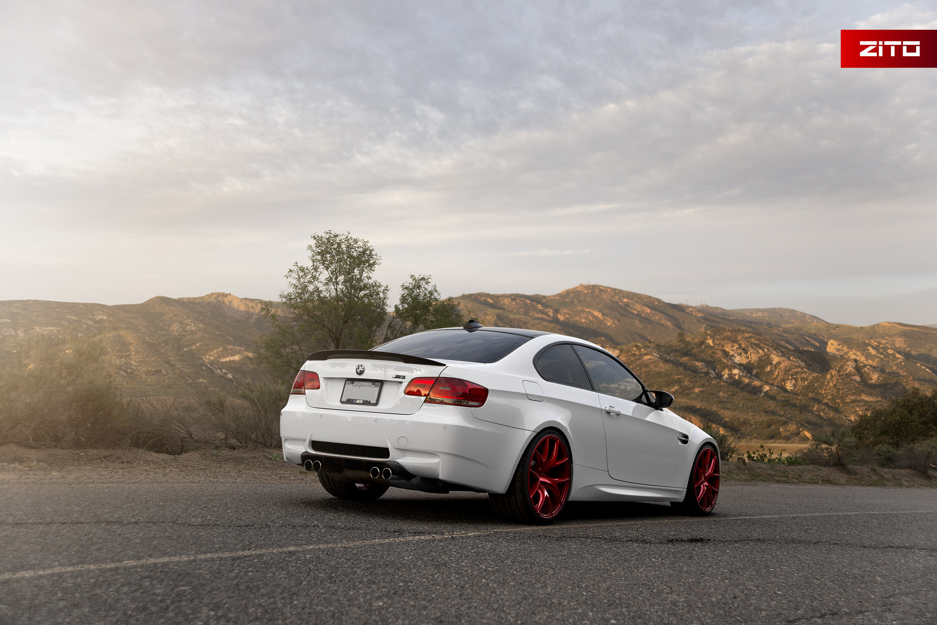 Red LED Taillights on White BMW 3-Series - Photo by Zito Wheels
