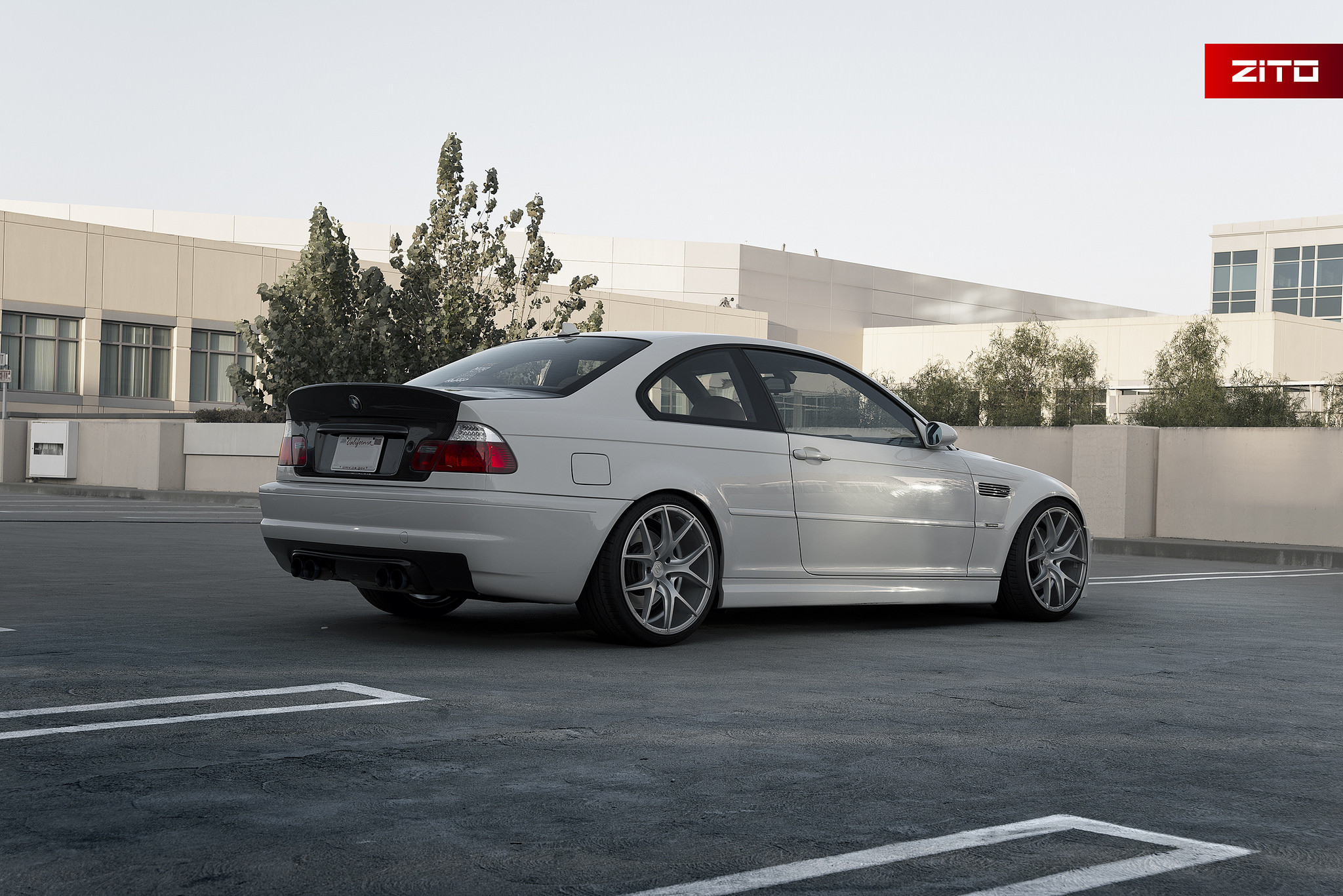 Custom White BMW 3-Series Rear Diffuser - Photo by Zito Wheels