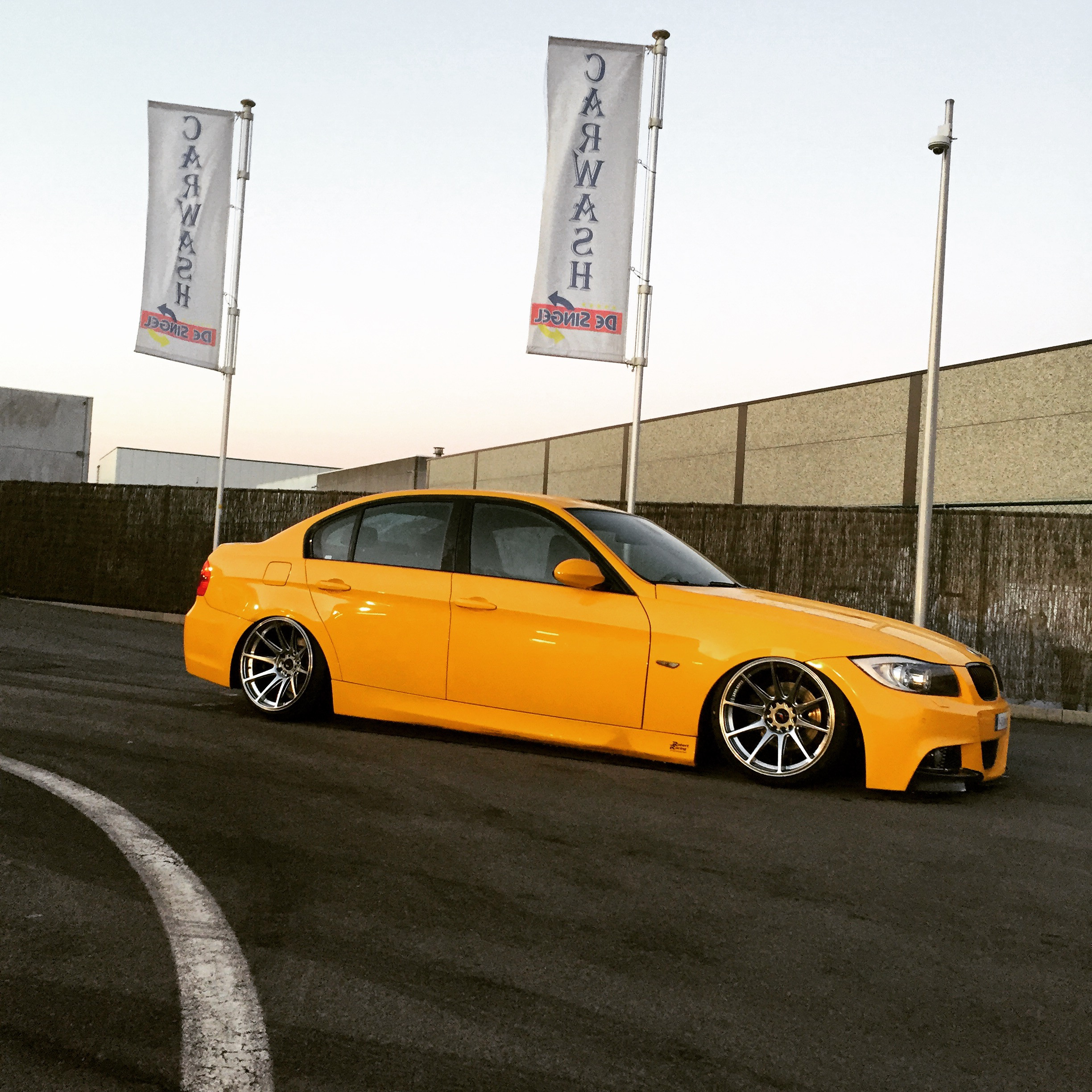Custom Yellow BMW 3-Series Side Skirts - Photo by JR Wheels