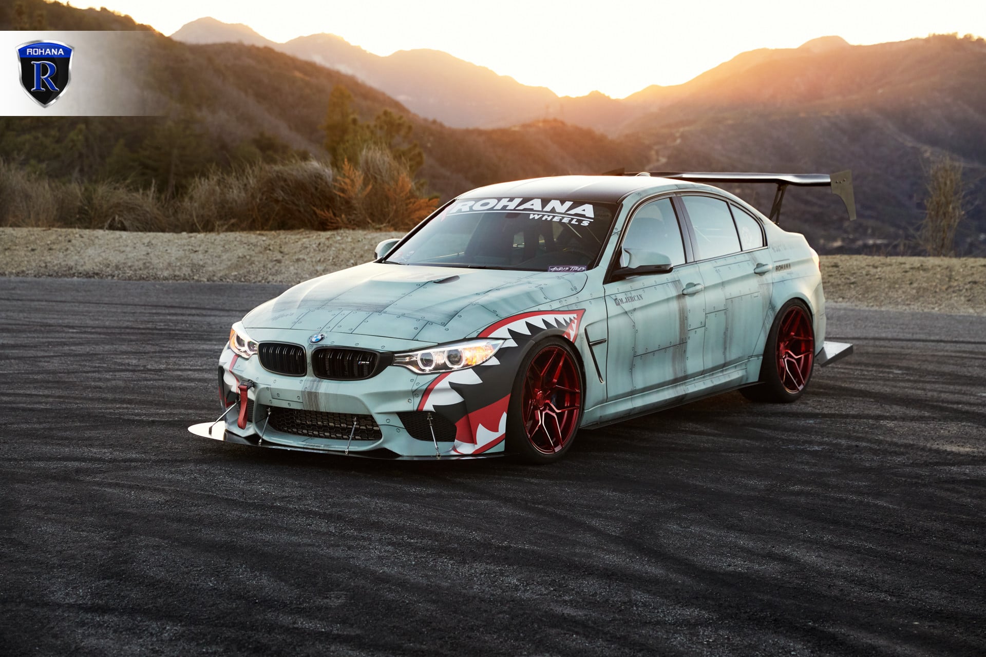 Front Bumper Lip Spoiler on Custom Painted BMW 3-Series - Photo by Rohana Wheels