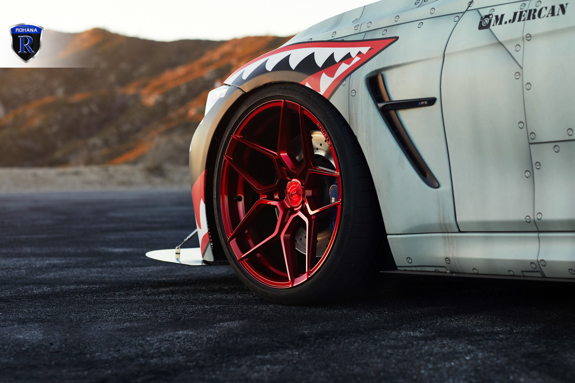 Custom BMW 3-Series with Gloss Red Rohana Wheels - Photo by Rohana Wheels