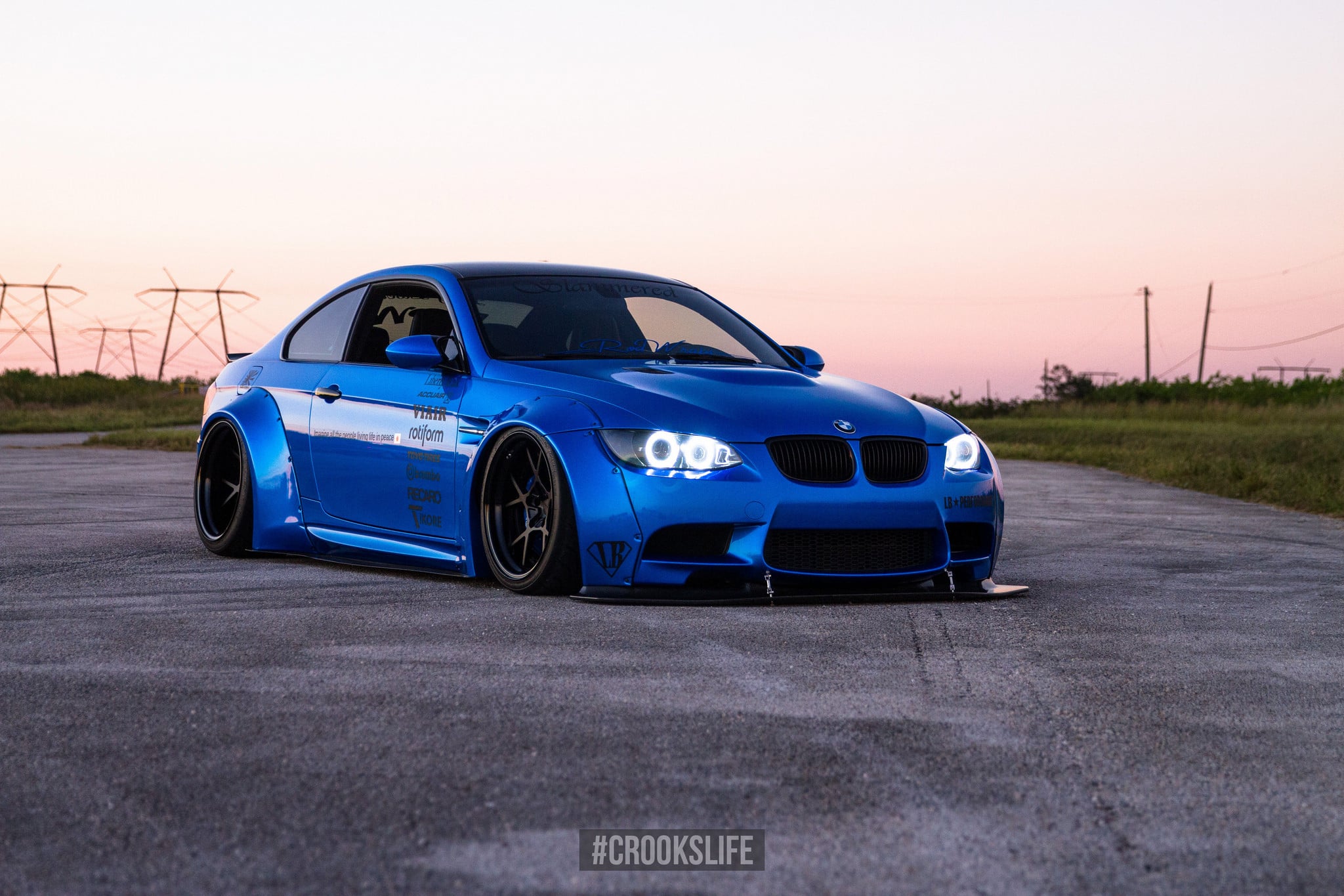 Blue BMW 3 Series with Custom Liberty Walk Body Kit - Photo by Jimmy Crook