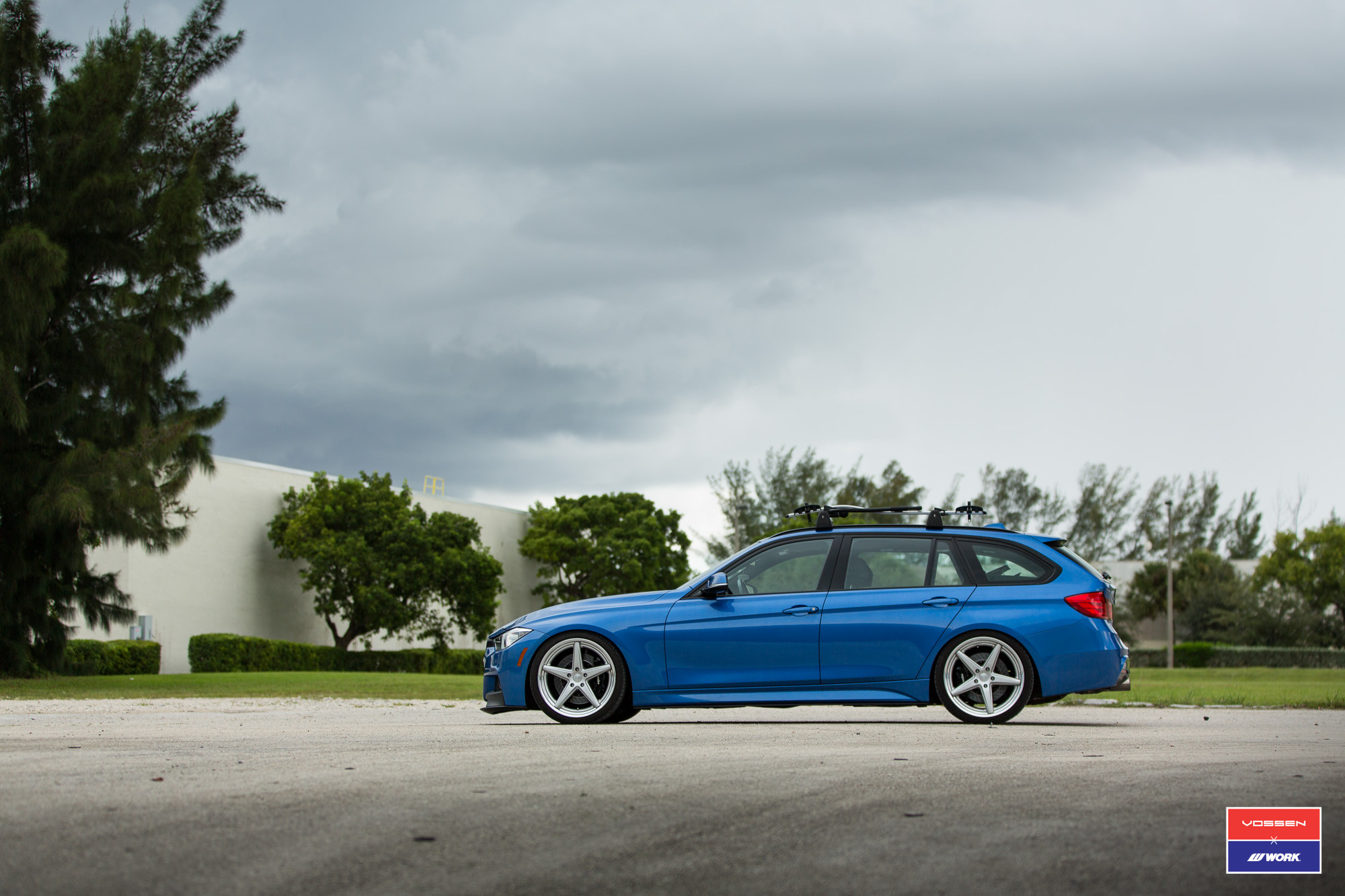 Chrome VWS Vossen Wheels on Blue BMW 3-Series - Photo by Vossen