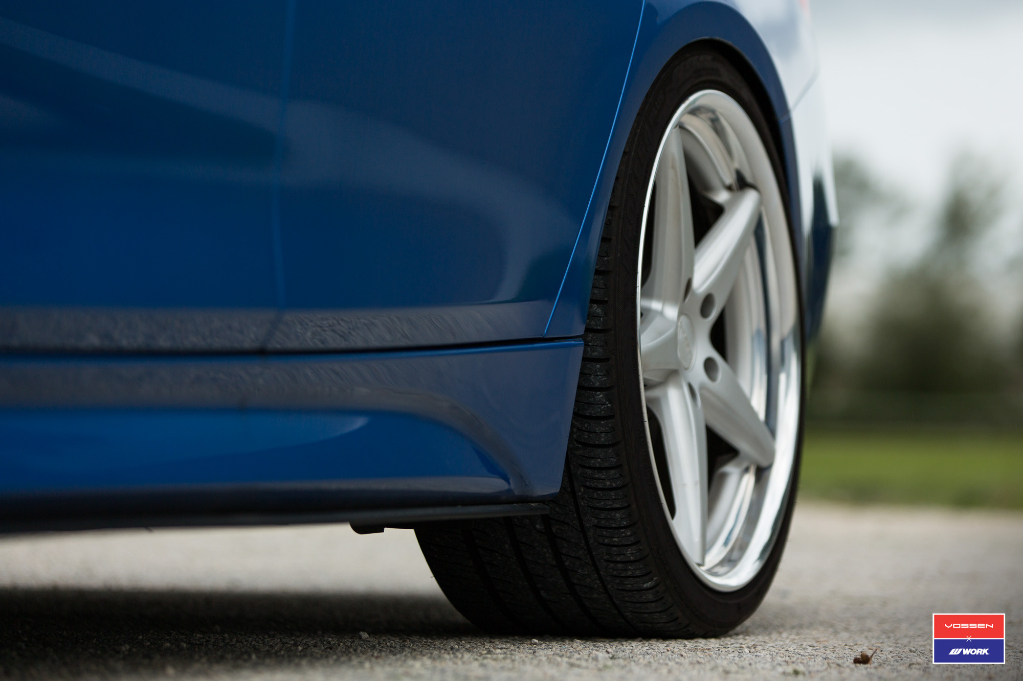 Blue BMW 3-Series with Custom Side Skirts - Photo by Vossen