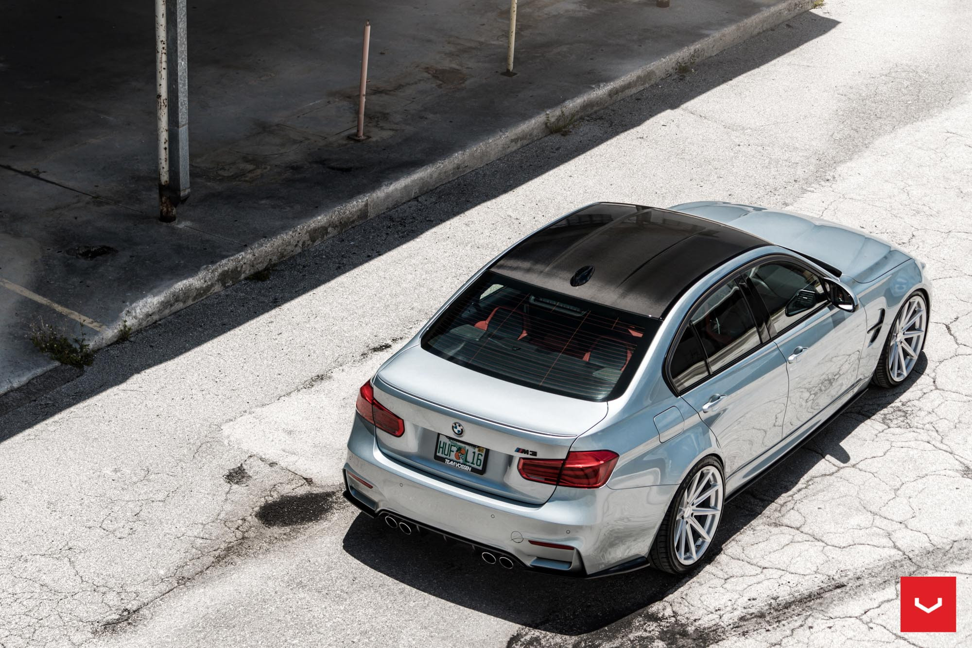 Silver Metallic BMW 3-Series with Custom Roof - Photo by Vossen