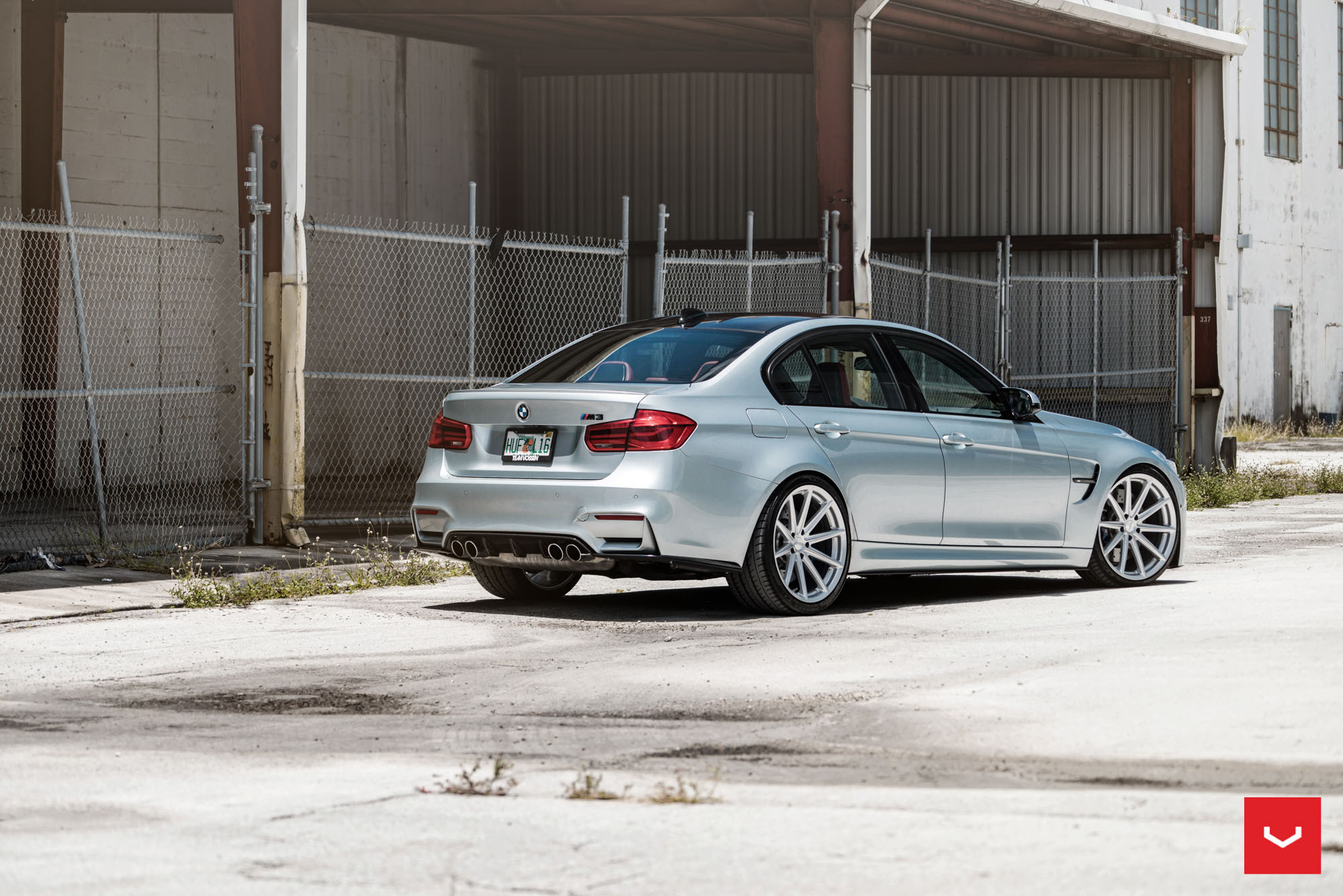Silver Metallic BMW 3-Series with Aftermarket Rear Diffuser - Photo by Vossen