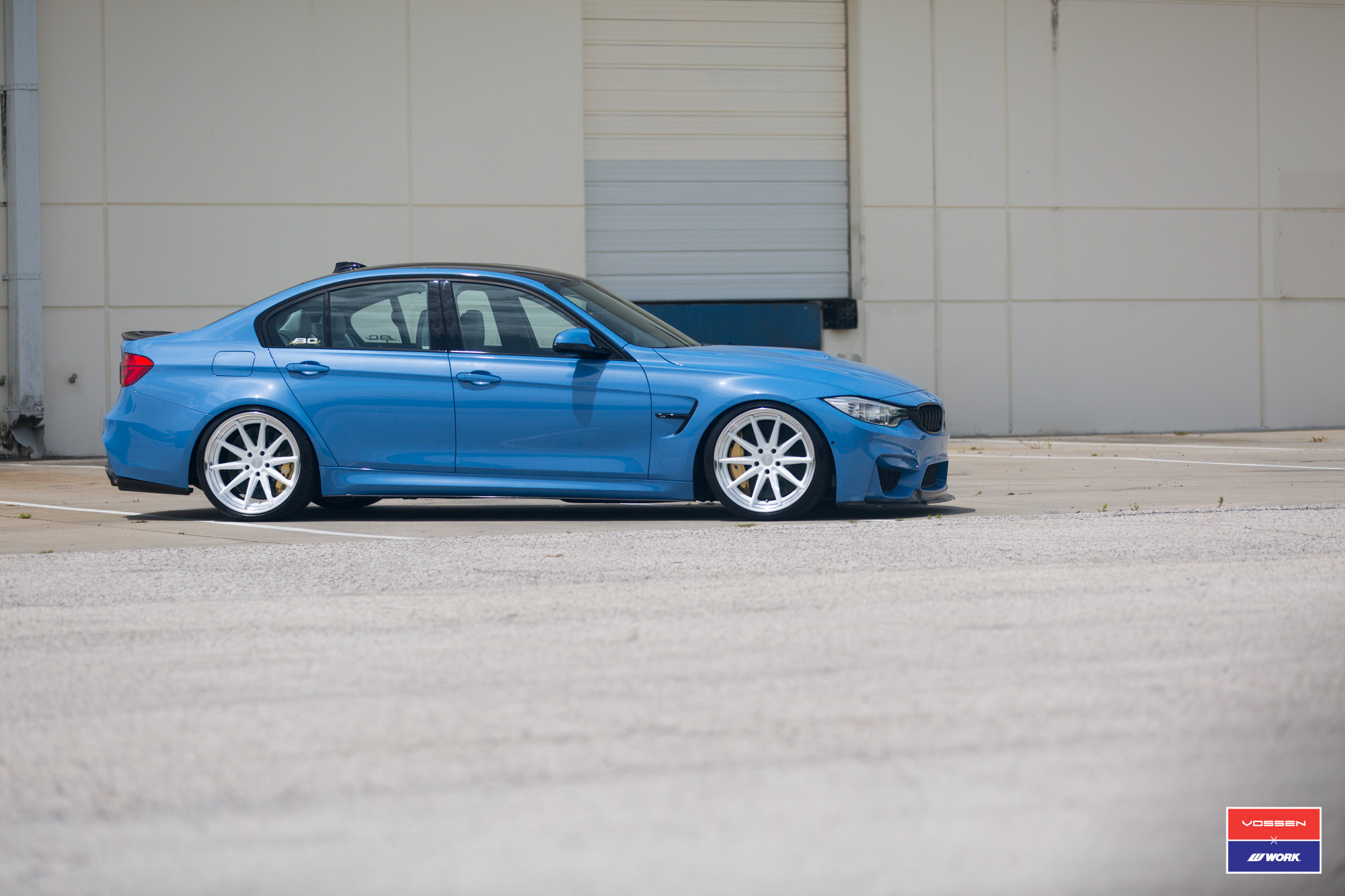White VWS Vossen Wheels on Blue BMW 3-Series - Photo by Vossen