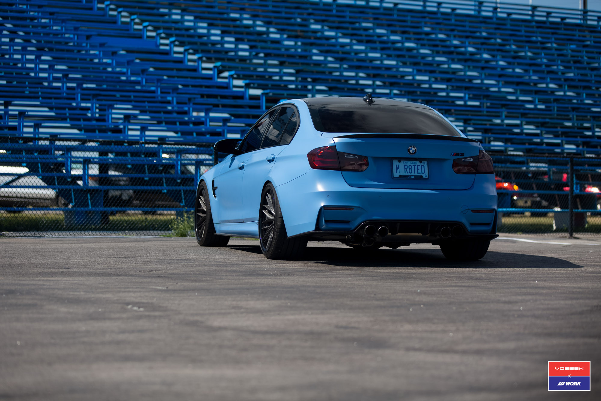 Marina Blue BMW 3-Series with Aftermarket Rear Diffuser - Photo by Vossen