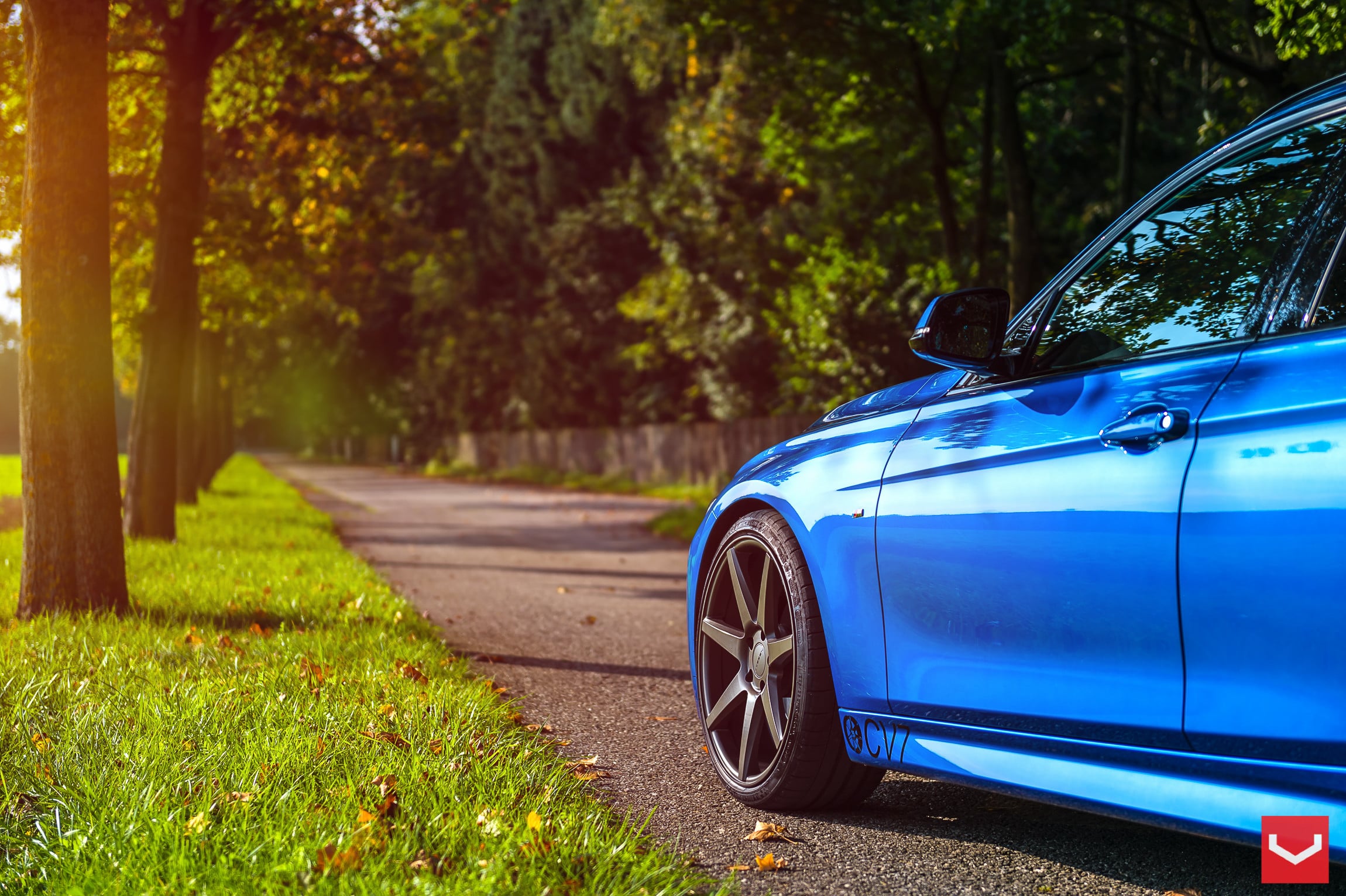 Gunmetal CV7 Vossen Rims on Blue BMW 3-Series - Photo by Vossen